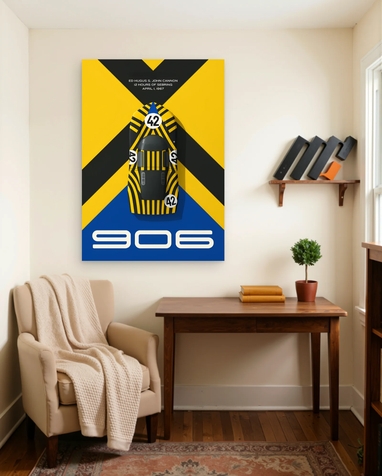 Porsche 906 Sebring 1967 Poster — framed wall art poster by Memocult