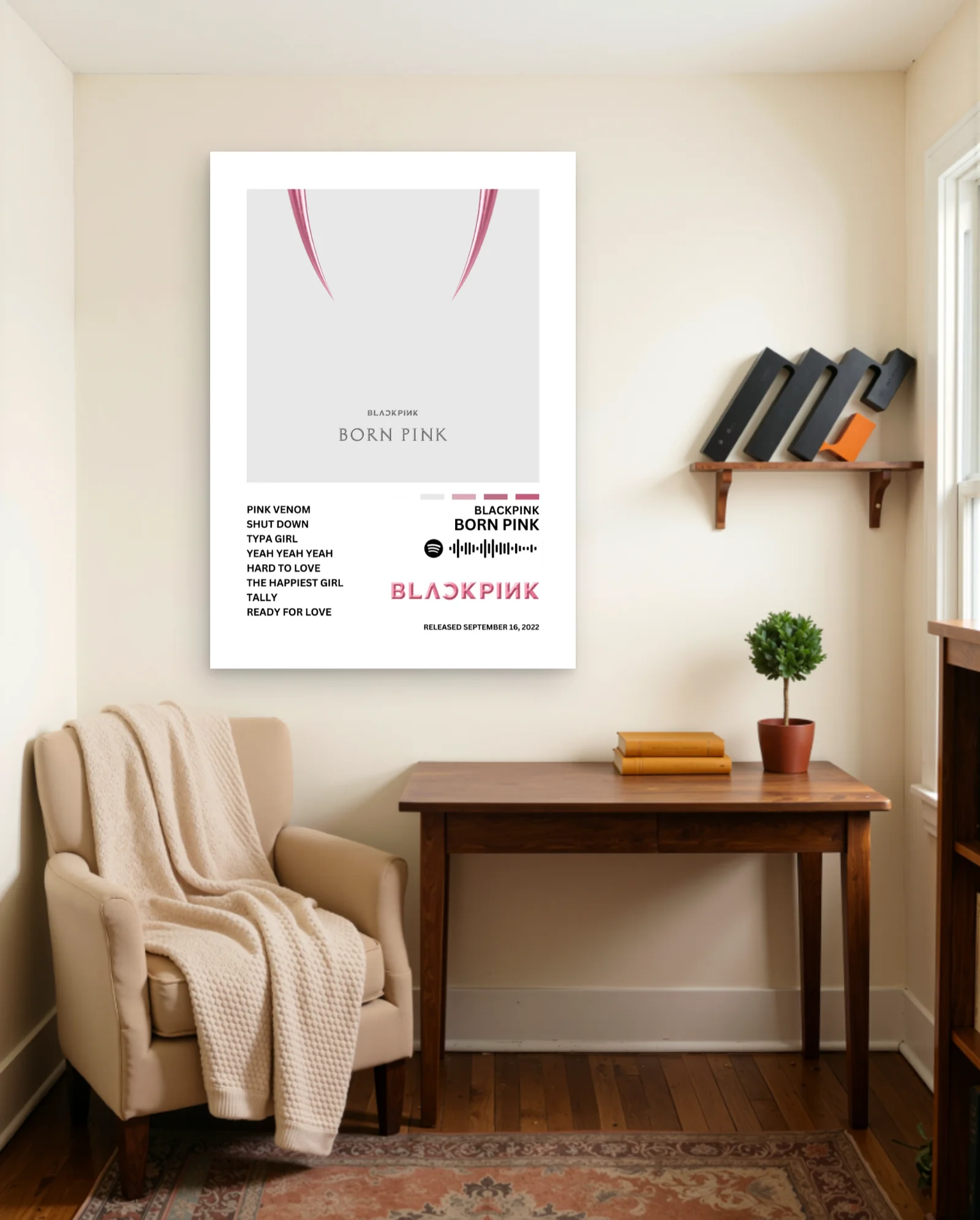 Blackpink Born Pink Album Cover Poster — framed wall art poster by Memocult