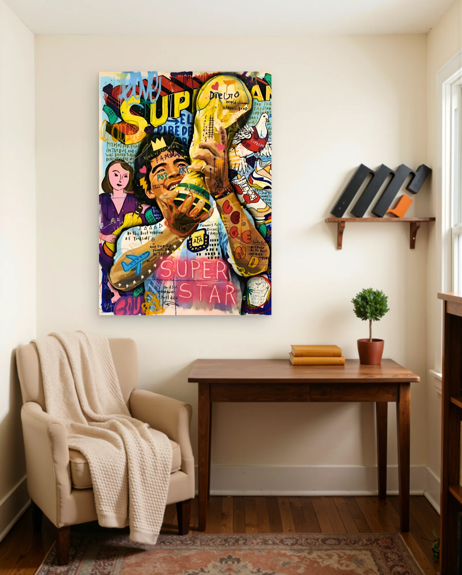 Diego Maradona Superstar Poster — Football sports wall art poster