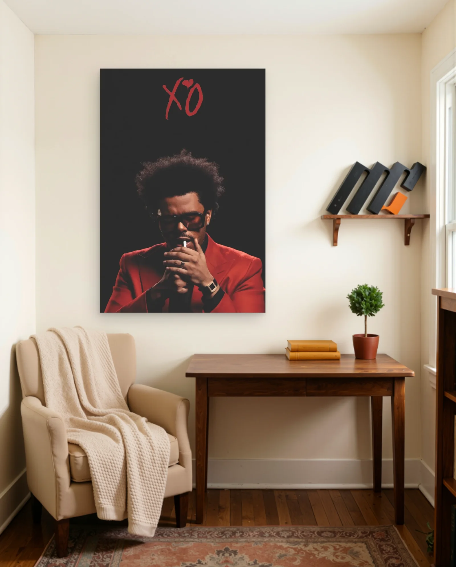 The Weeknd XO Red Jacket Poster — framed wall art poster by Memocult