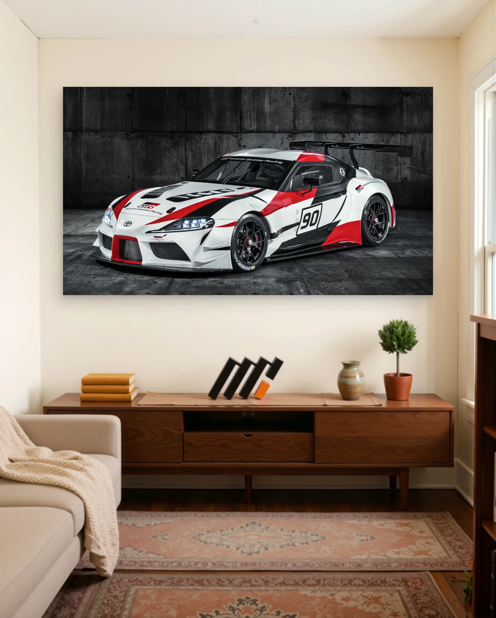Toyota GR Supra GT4 90 Poster — framed wall art poster by Memocult