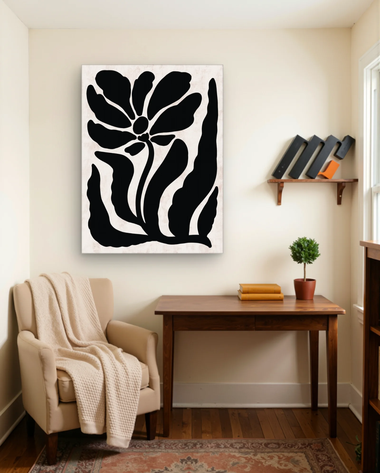 Black Flower Abstract Wall Art — Abstract abstract & modern wall art poster