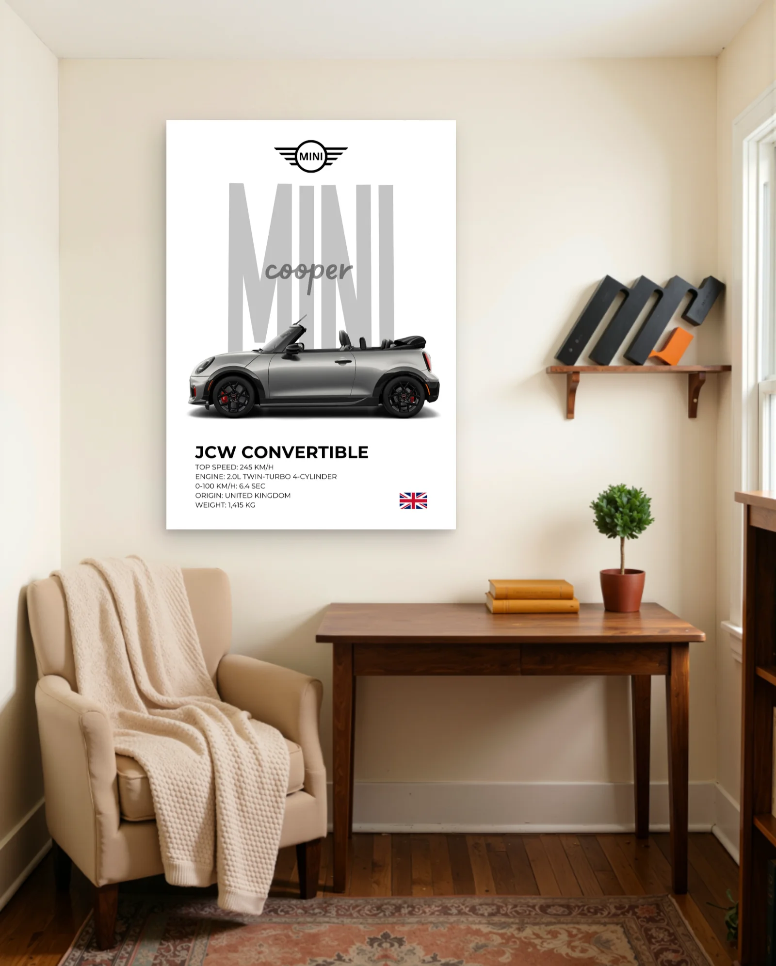 MINI JCW Convertible Poster — framed wall art poster by Memocult