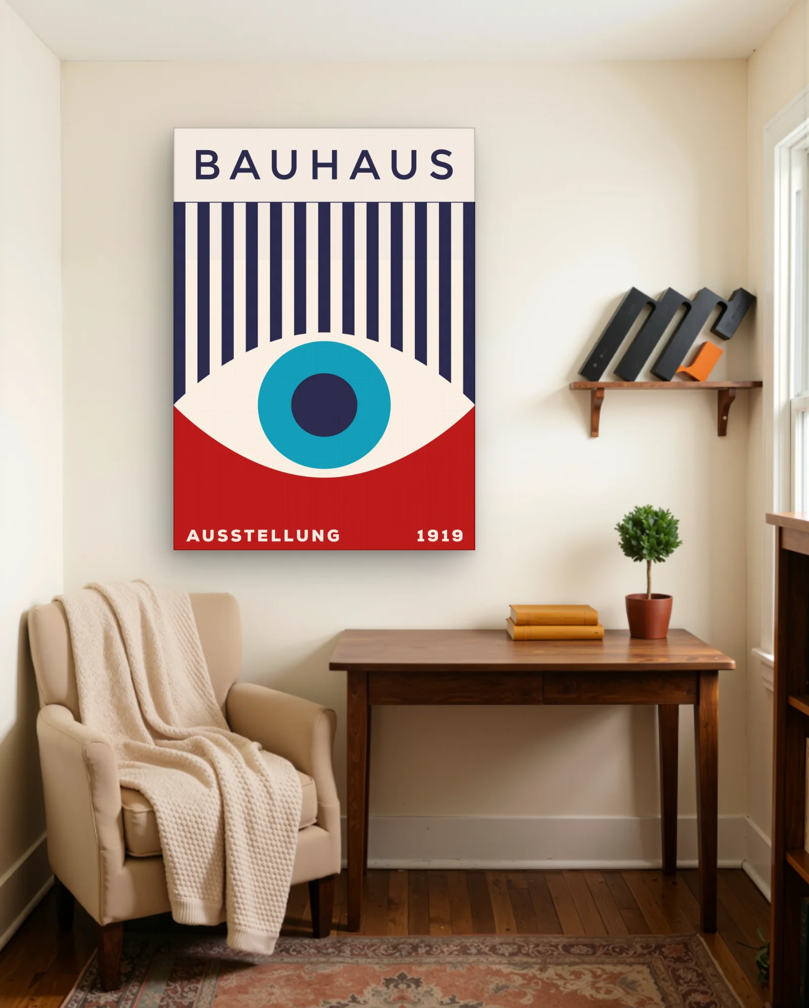 Bauhaus Ausstellung 1919 Eye Wall Art — framed wall art poster by Memocult