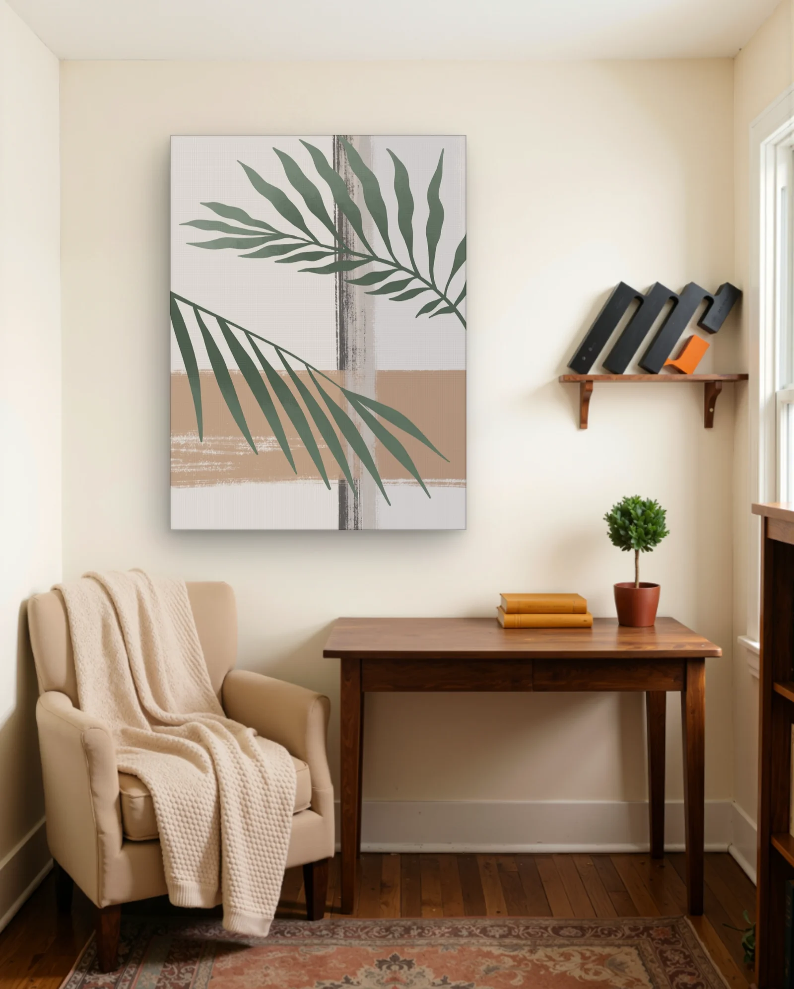 Green Palm Fronds Abstract Wall Art — framed wall art poster by Memocult
