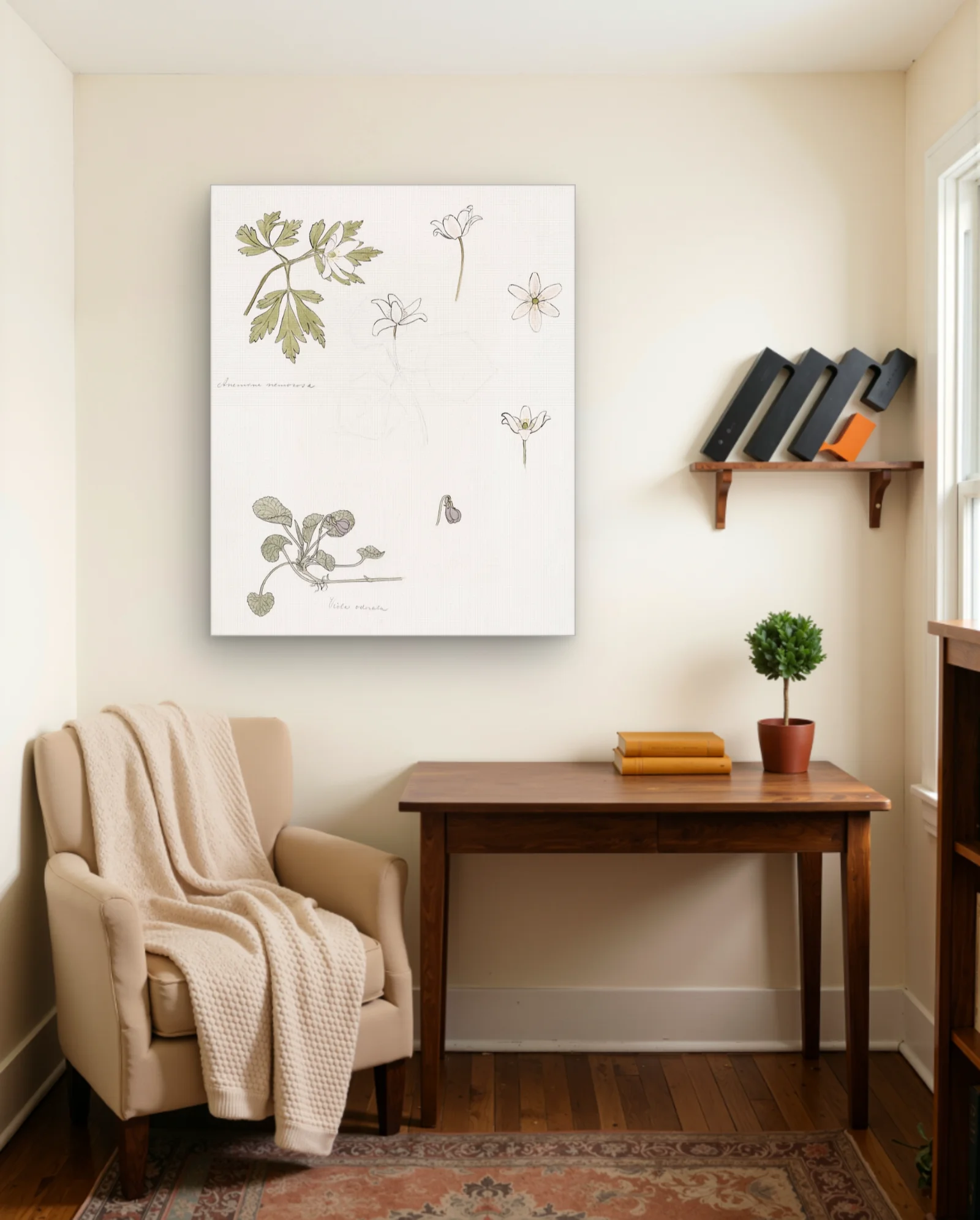 Wood Anemone And Sweet Violet Art Print — Art Nouveau art nouveau & deco wall art poster