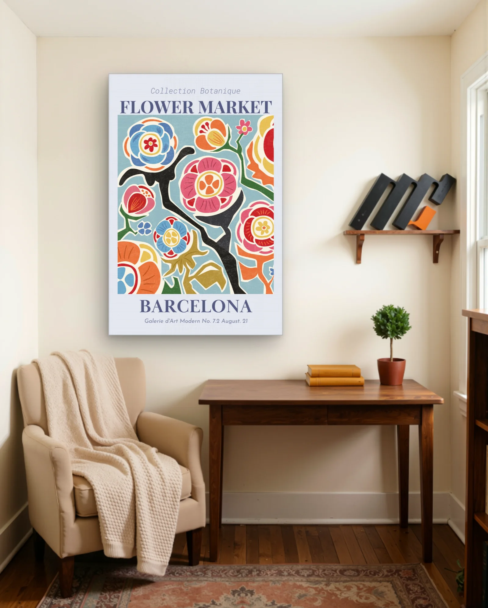 Barcelona Flower Market Wall Art — Modern Digital Art abstract & modern wall art poster