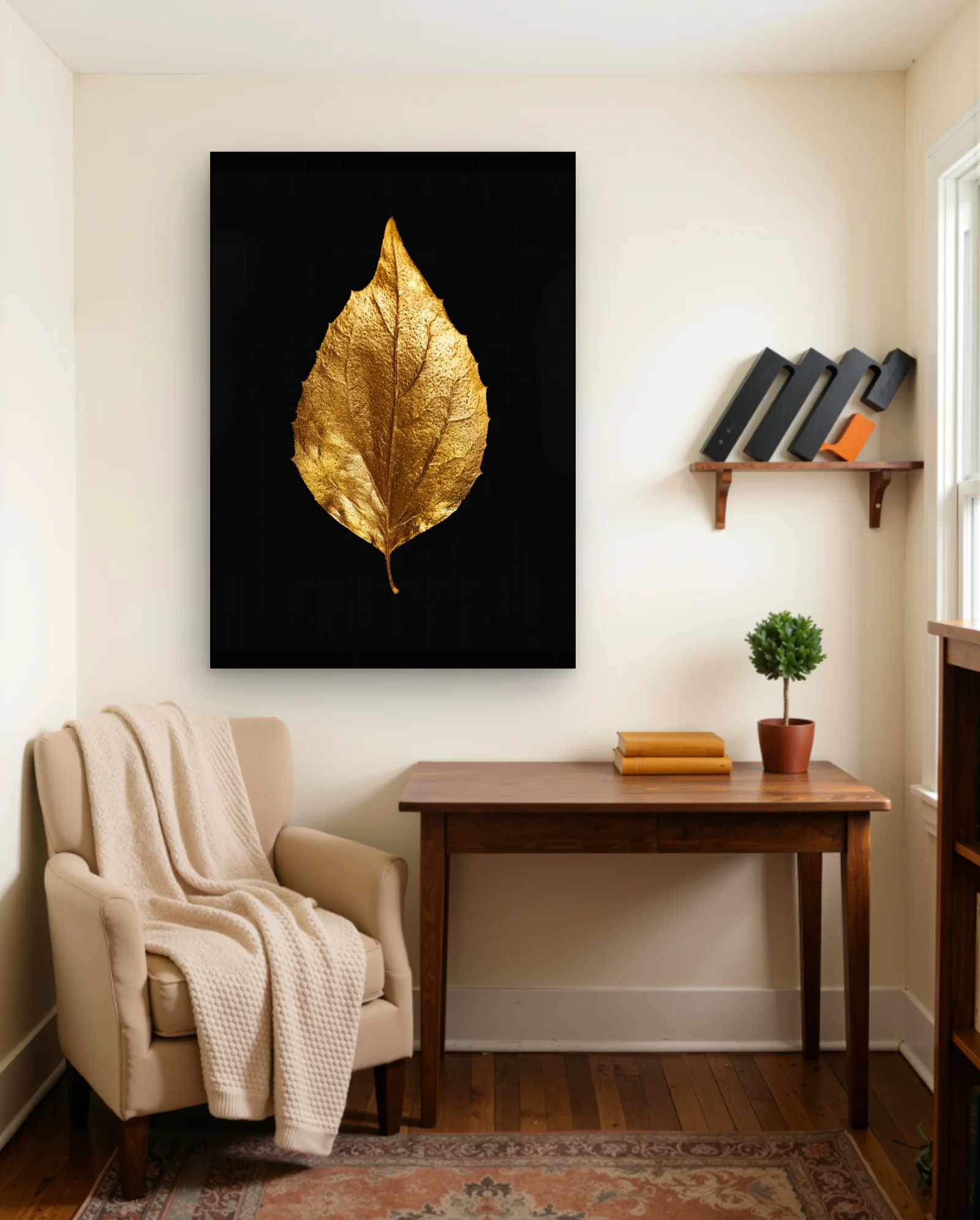 Gold Leaf Wall Art — Modern Digital Art abstract & modern wall art poster