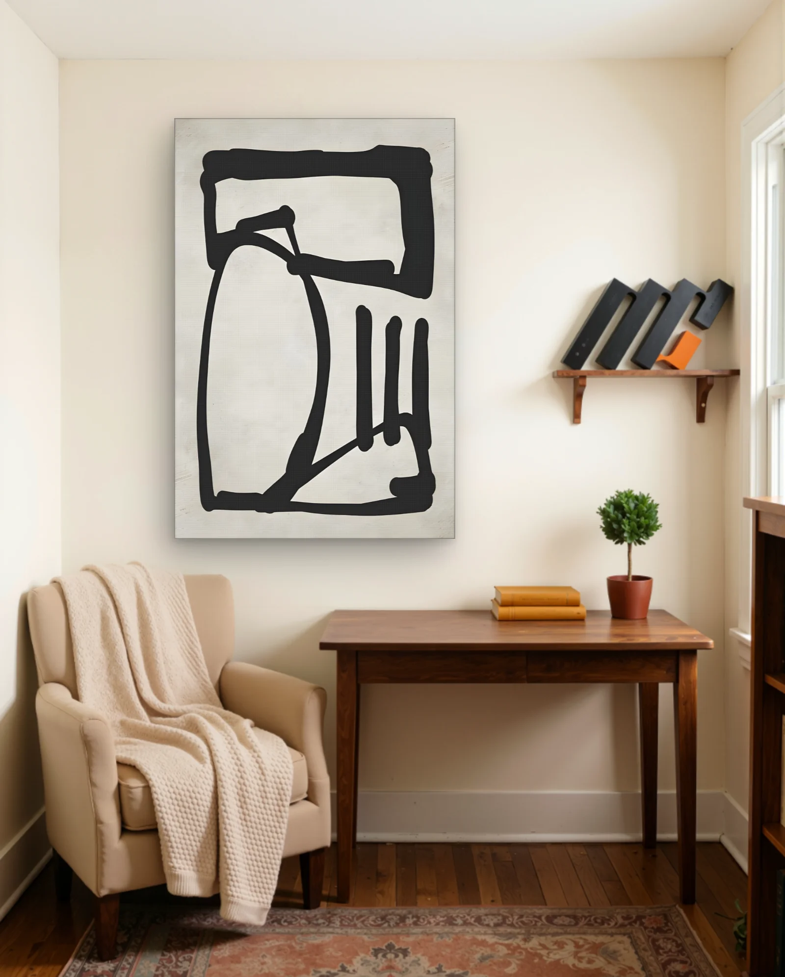 Abstract Black Brushstrokes Wall Art — framed wall art poster by Memocult