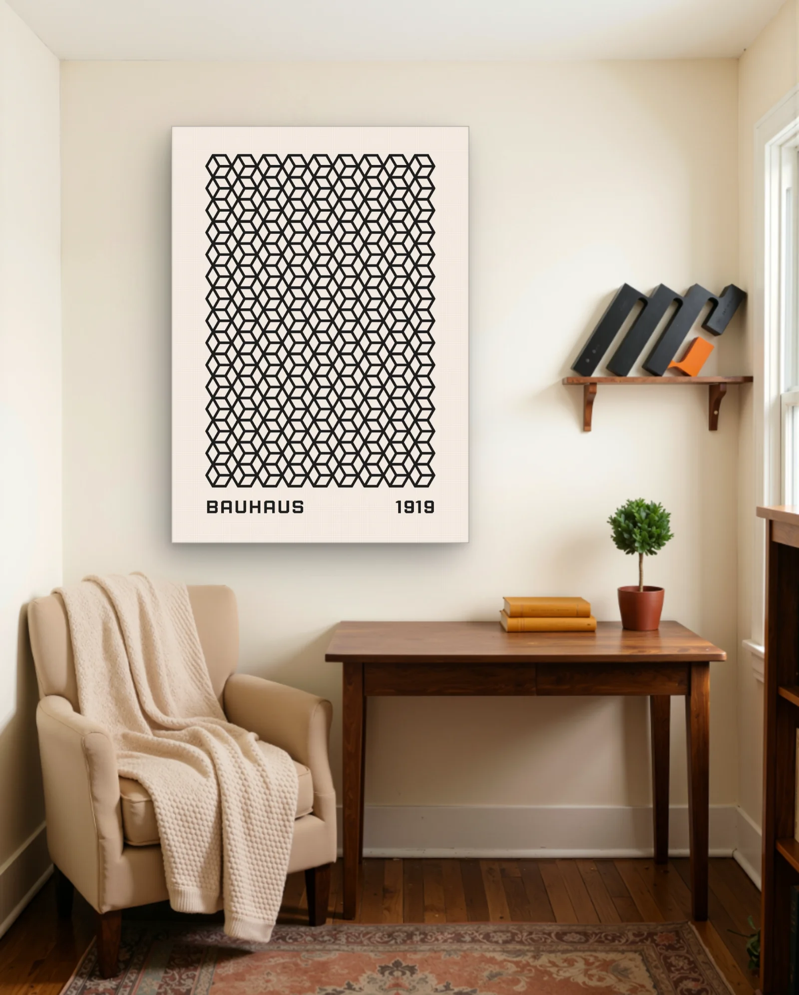 Bauhaus Geometric Grid 1919 Wall Art — Abstract abstract & modern wall art poster