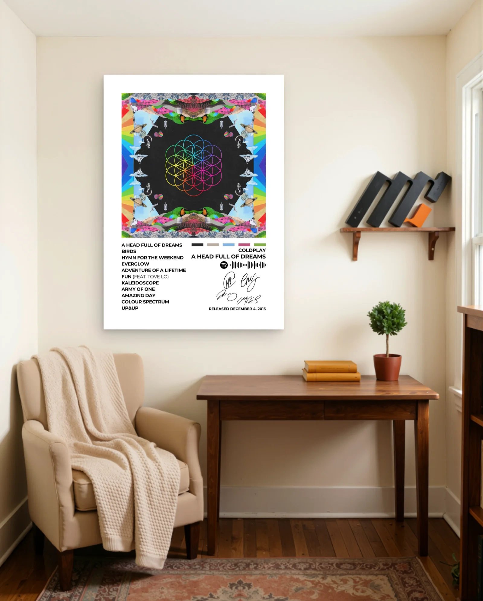 Coldplay A Head Full Of Dreams Album Cover Poster — framed wall art poster by Memocult