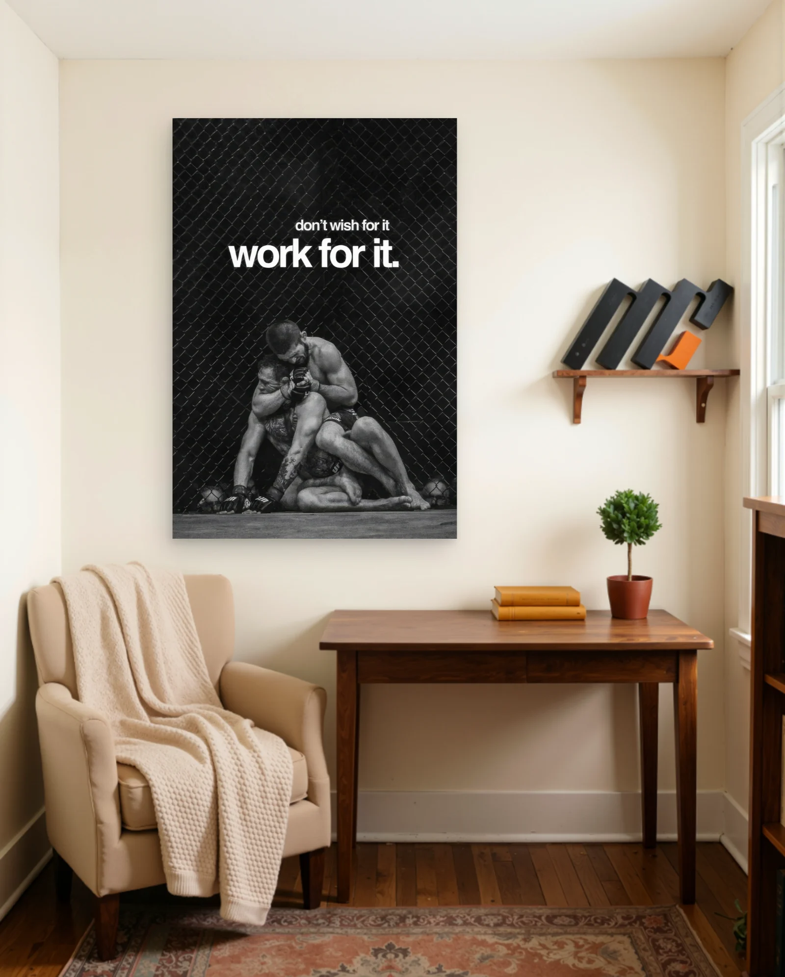 MMA Work For It Poster — framed wall art poster by Memocult