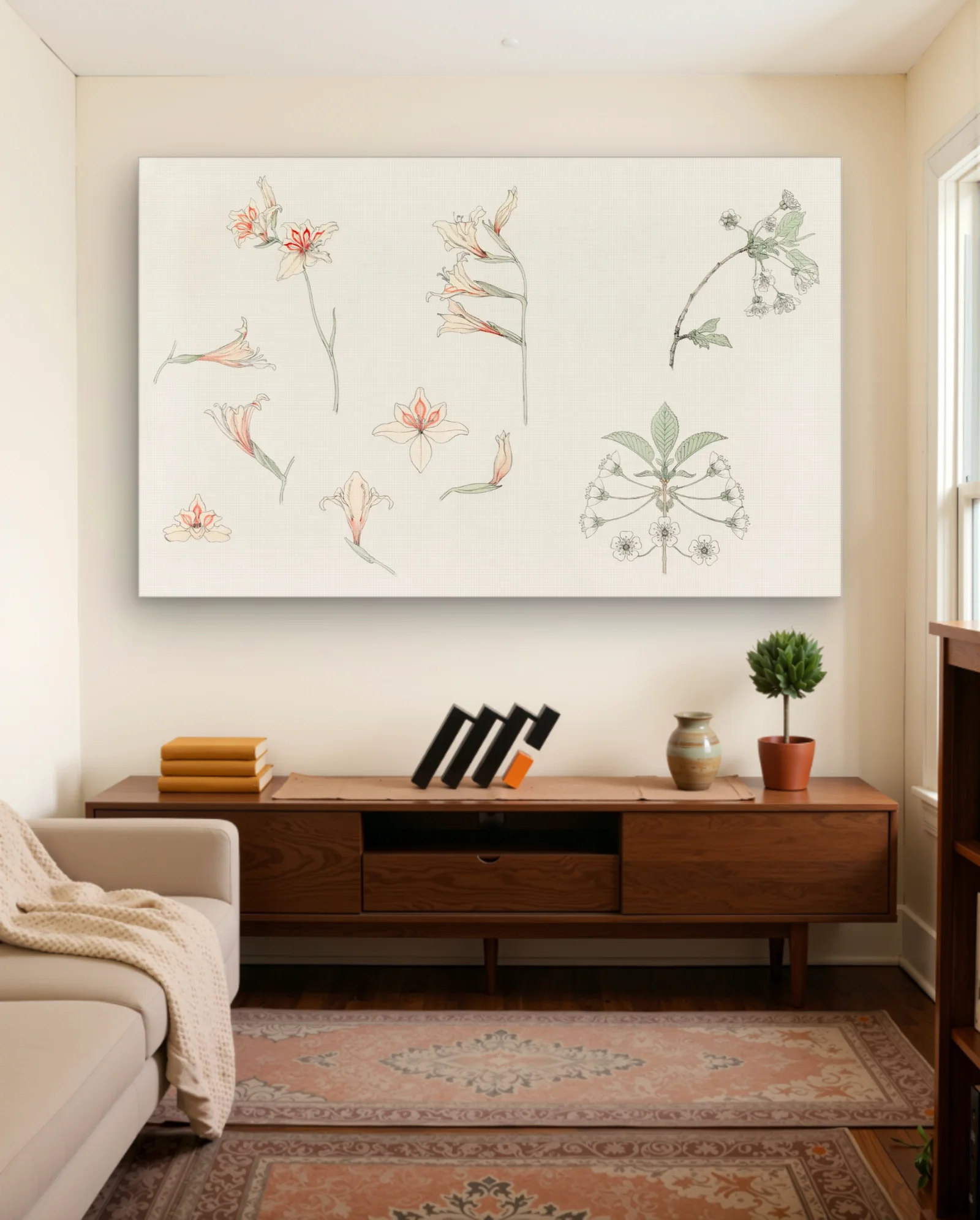 Gladiolus And Apple Blossom Art Print — framed wall art poster by Memocult