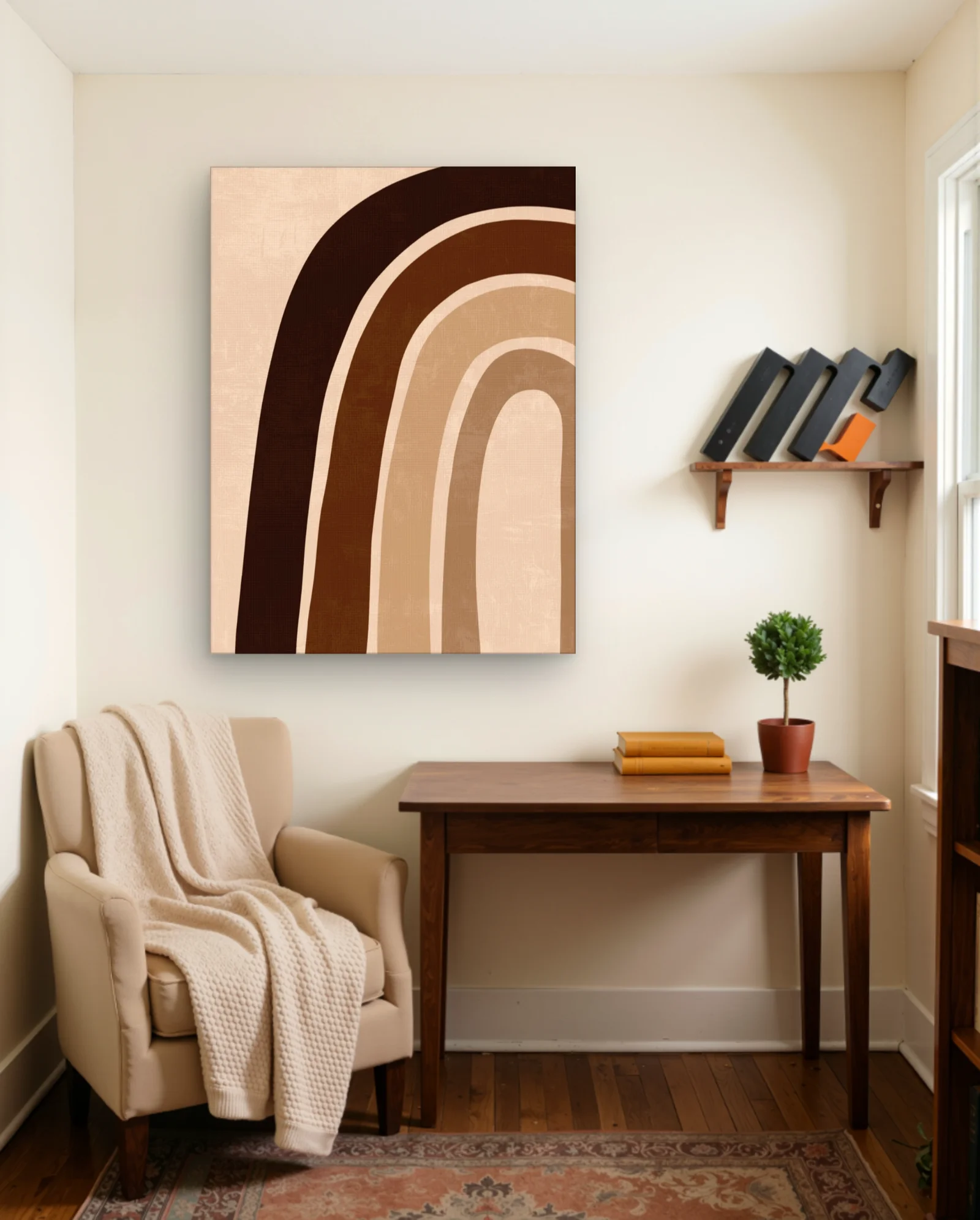 Brown Arches Rainbow Wall Art — Abstract abstract & modern wall art poster
