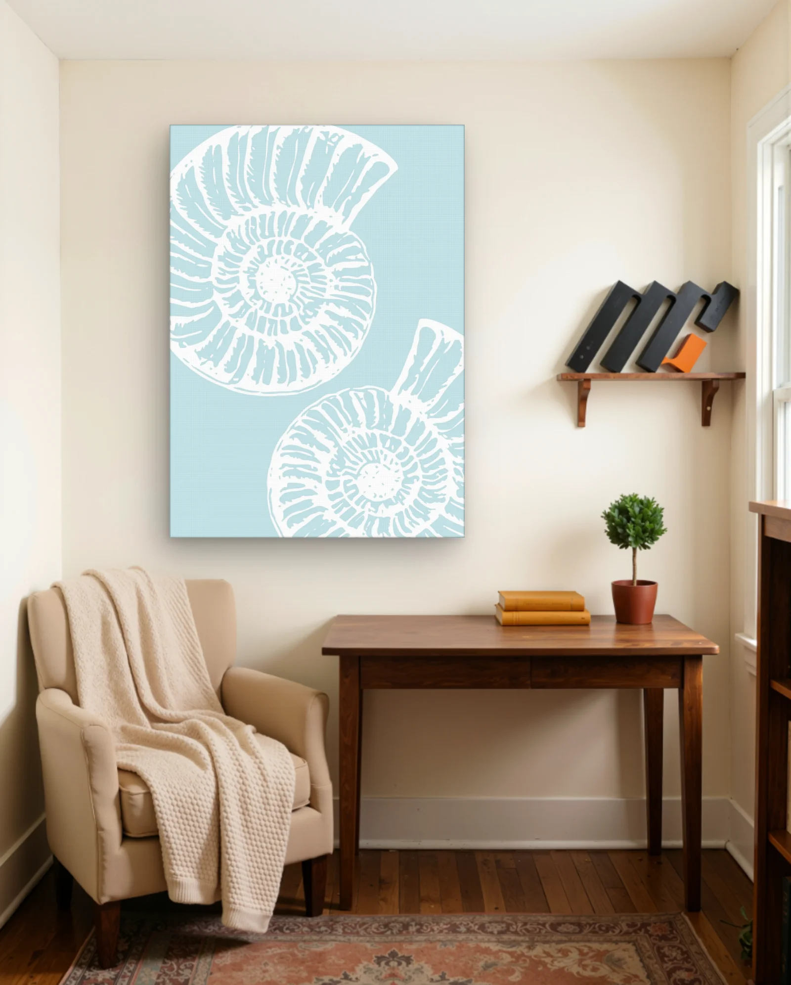 Two Nautilus Shells Wall Art — framed wall art poster by Memocult