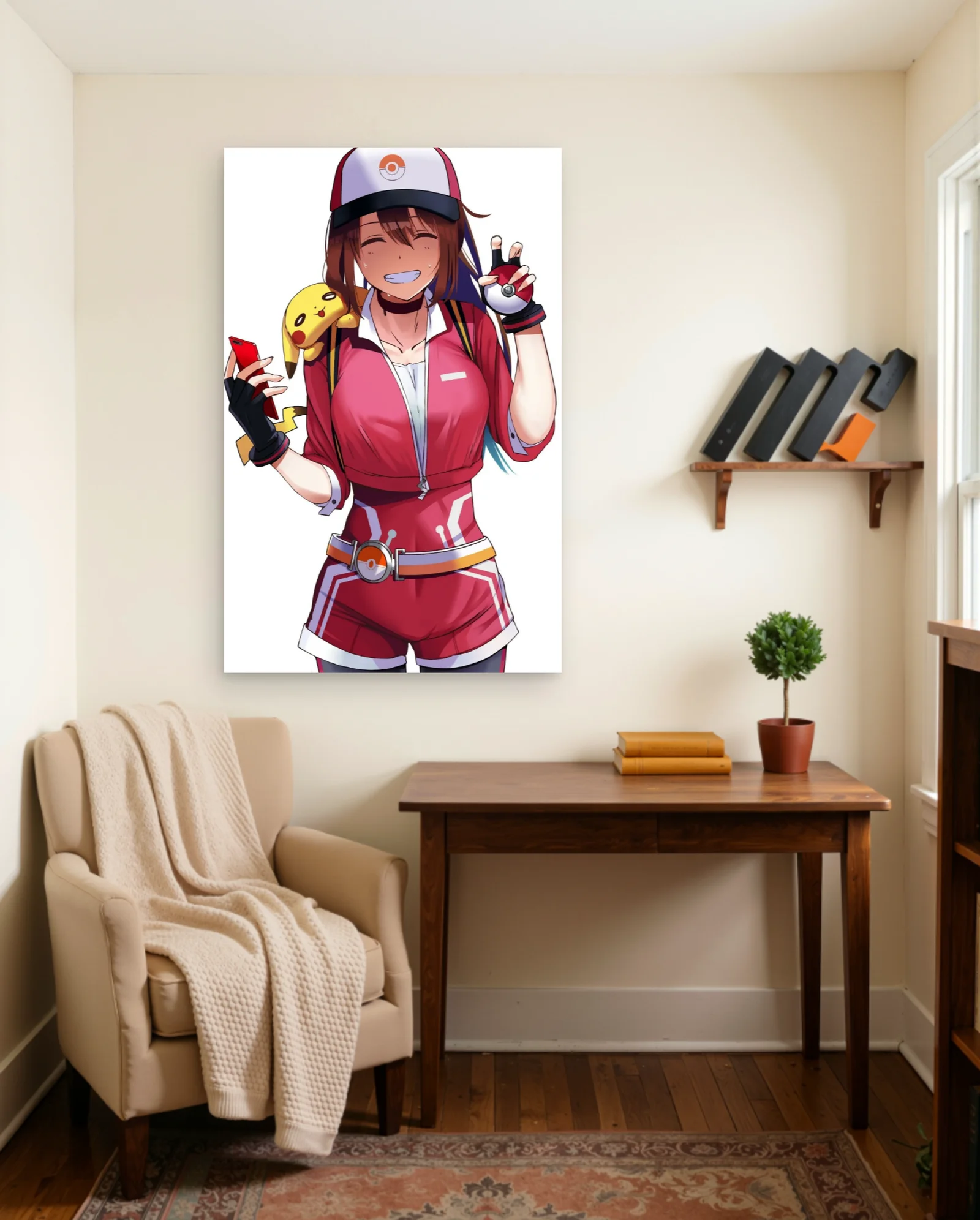 May With Pikachu And Pokeball Poster — framed wall art poster by Memocult