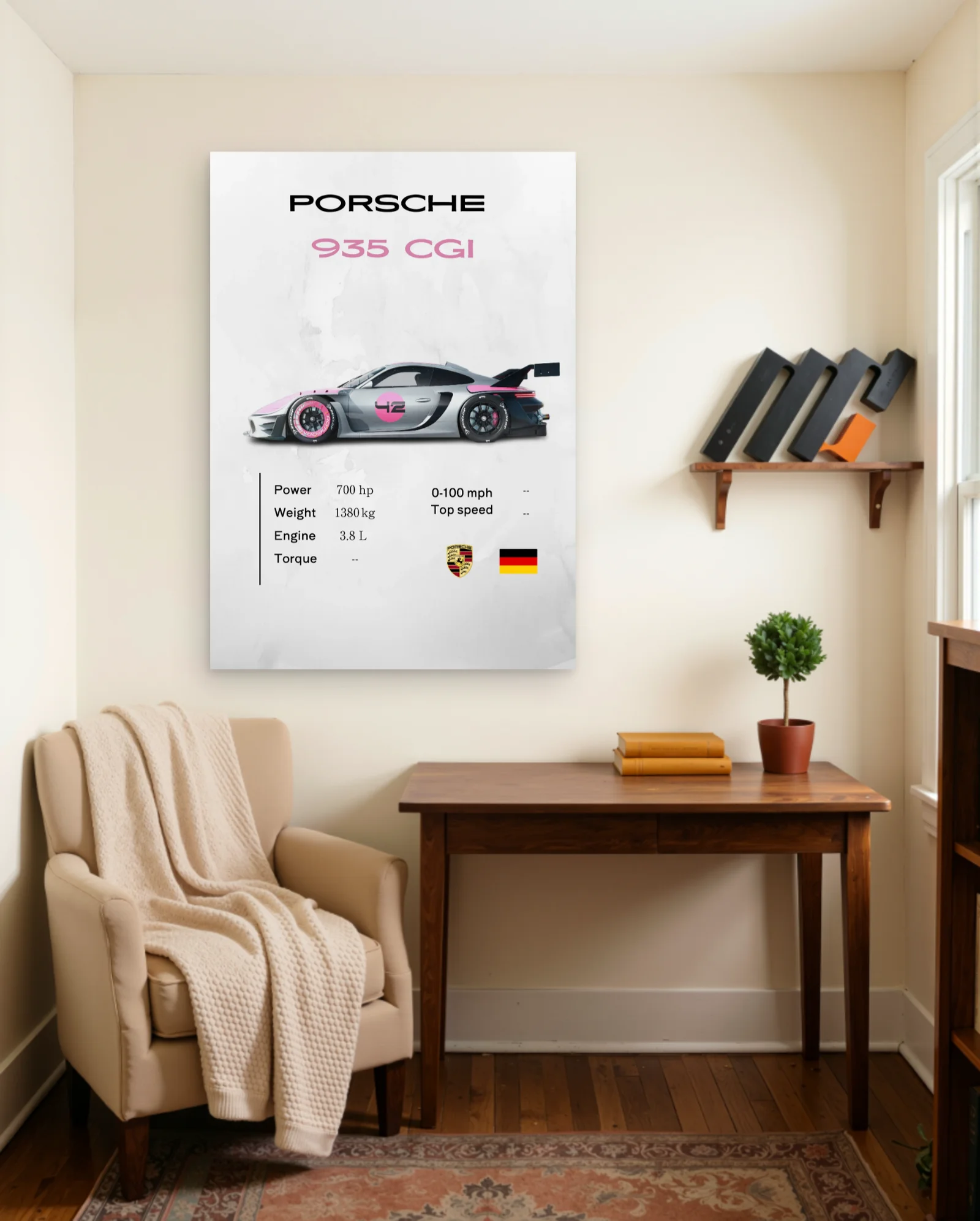 Porsche 935 CGI Poster — framed wall art poster by Memocult