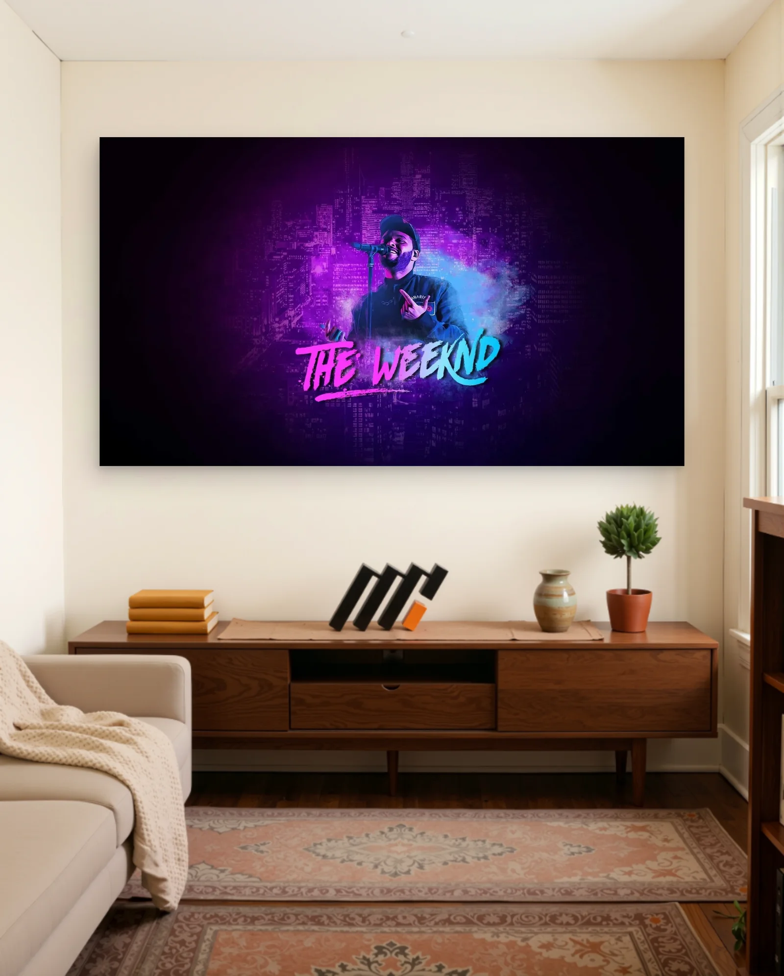 The Weeknd Neon City Performance Poster — framed wall art poster by Memocult