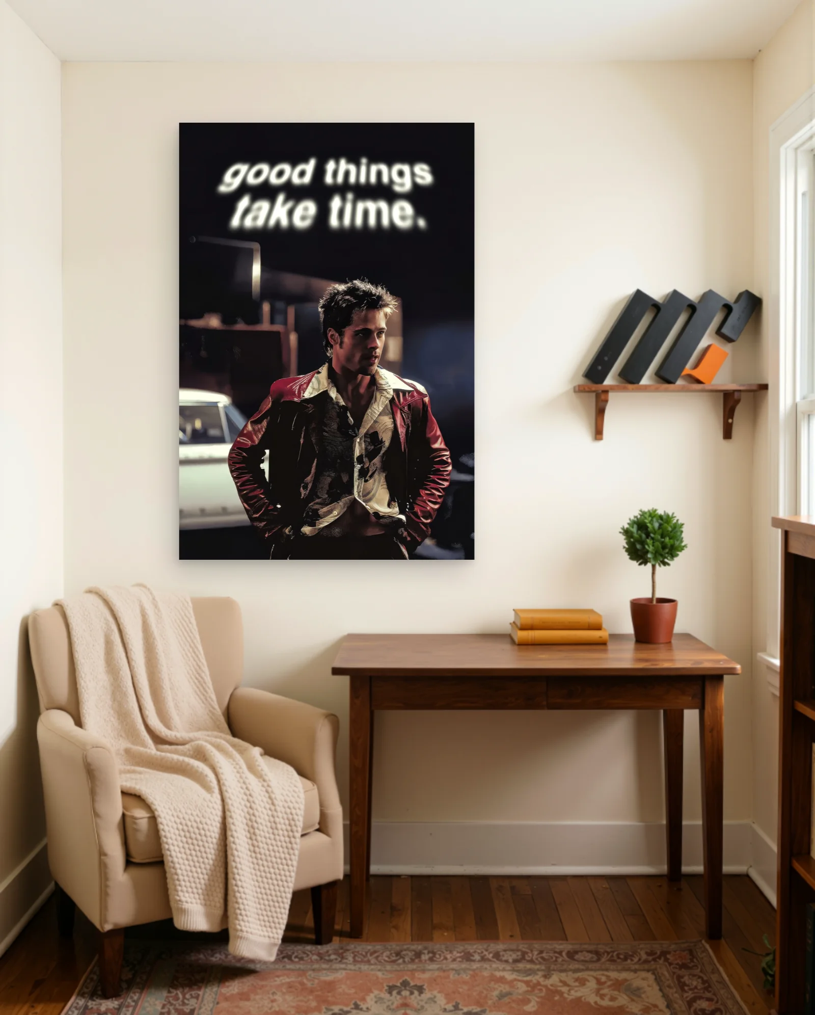 Fight Club Good Things Take Time — Film Posters movies & tv wall art poster