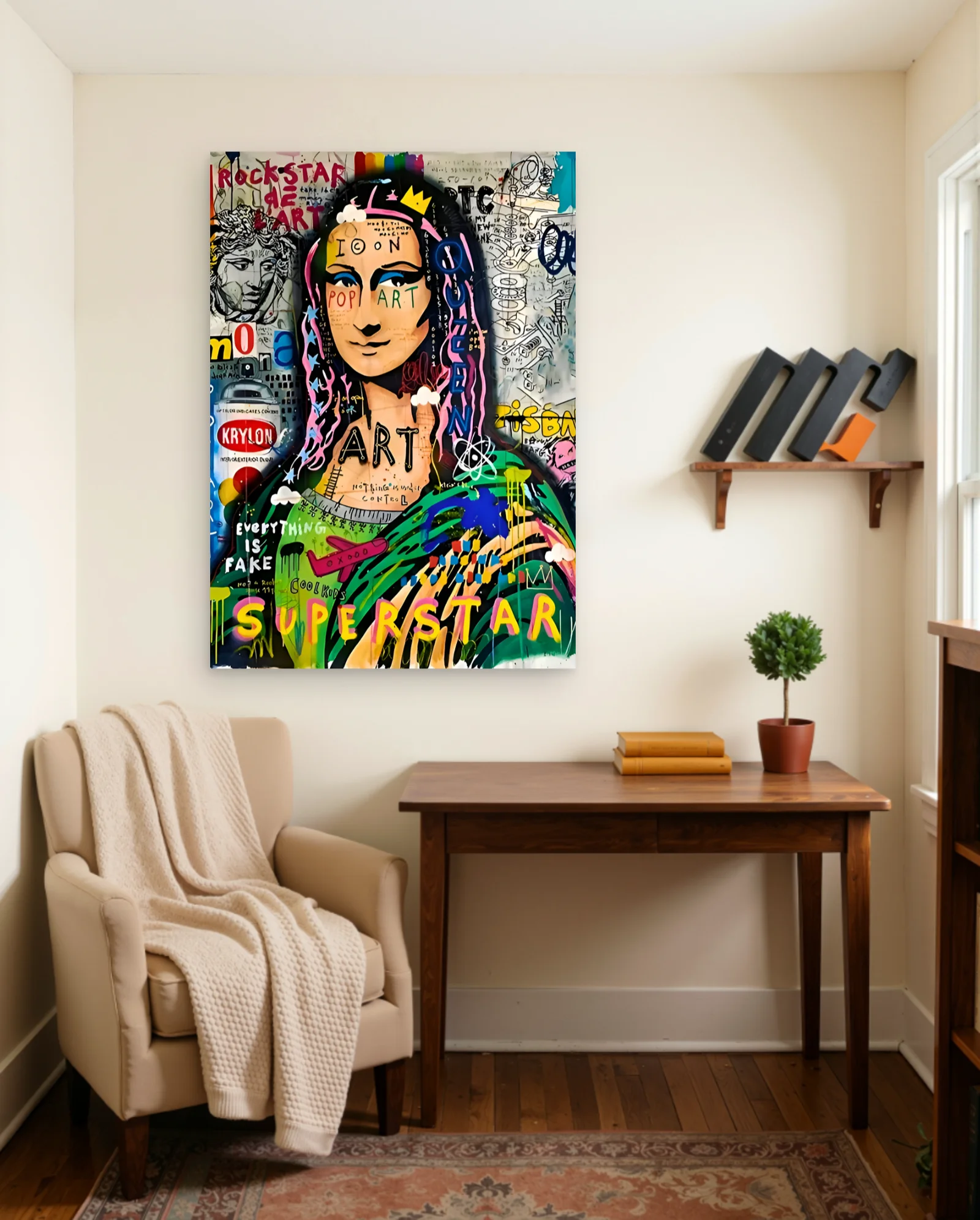 Mona Lisa Superstar Poster — framed wall art poster by Memocult