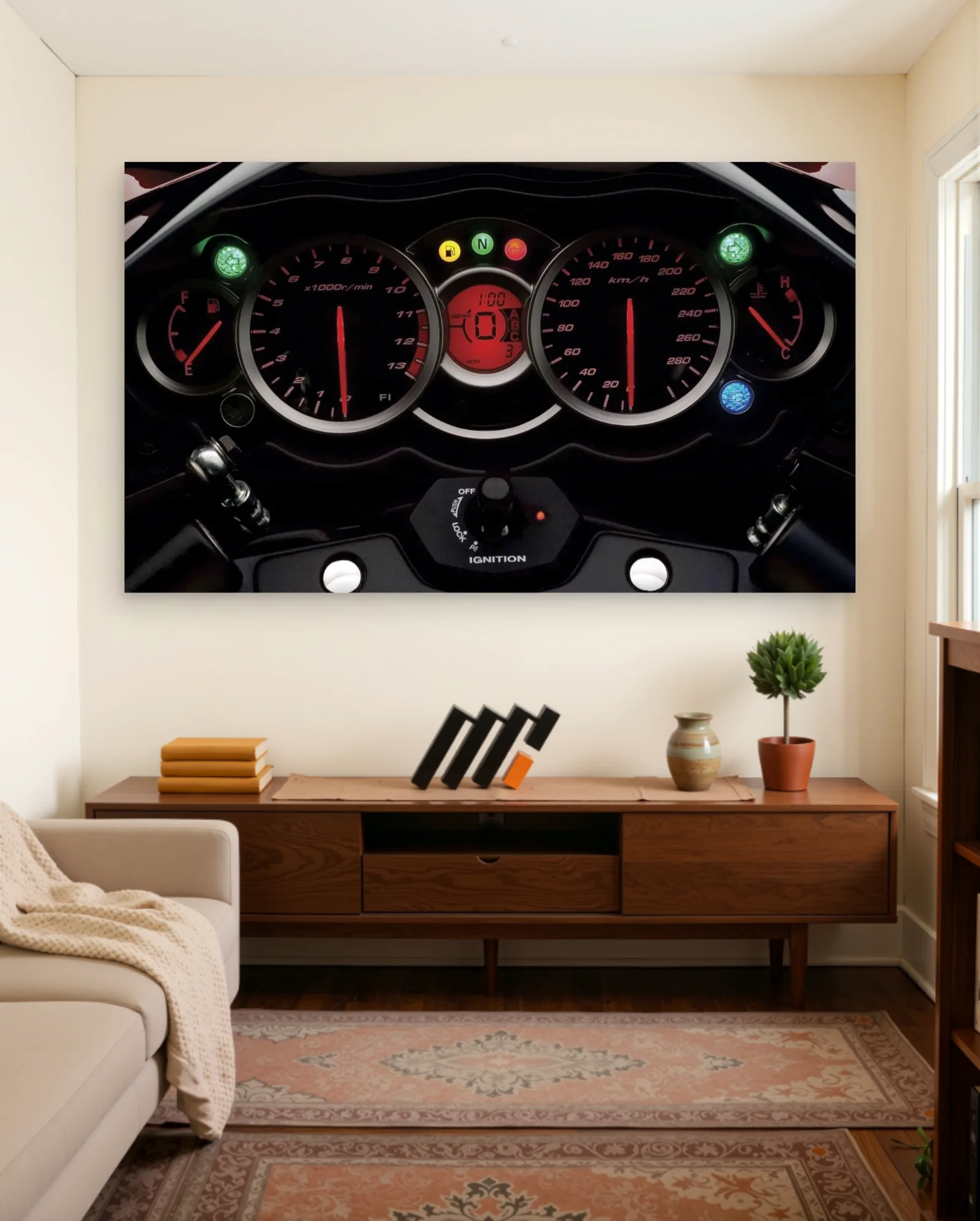 Suzuki Hayabusa Dashboard Poster — Suzuki bikes wall art poster