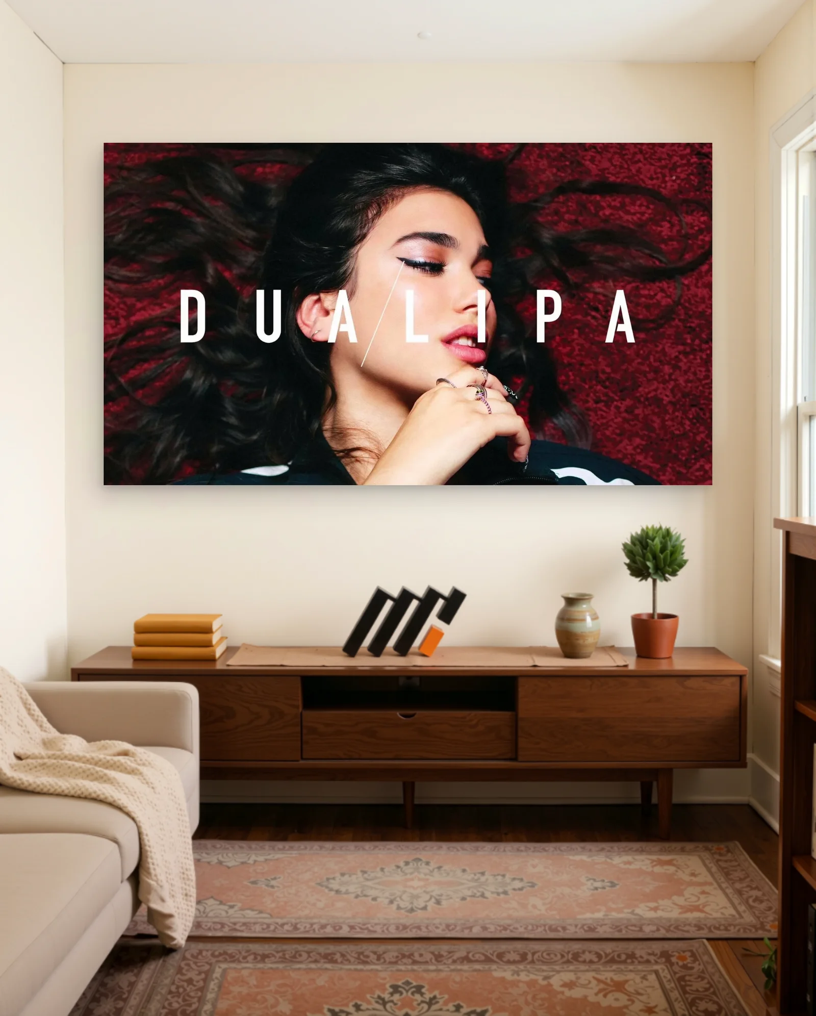 Dua Lipa — Dramatic Elegant Closeup — framed wall art poster by Memocult