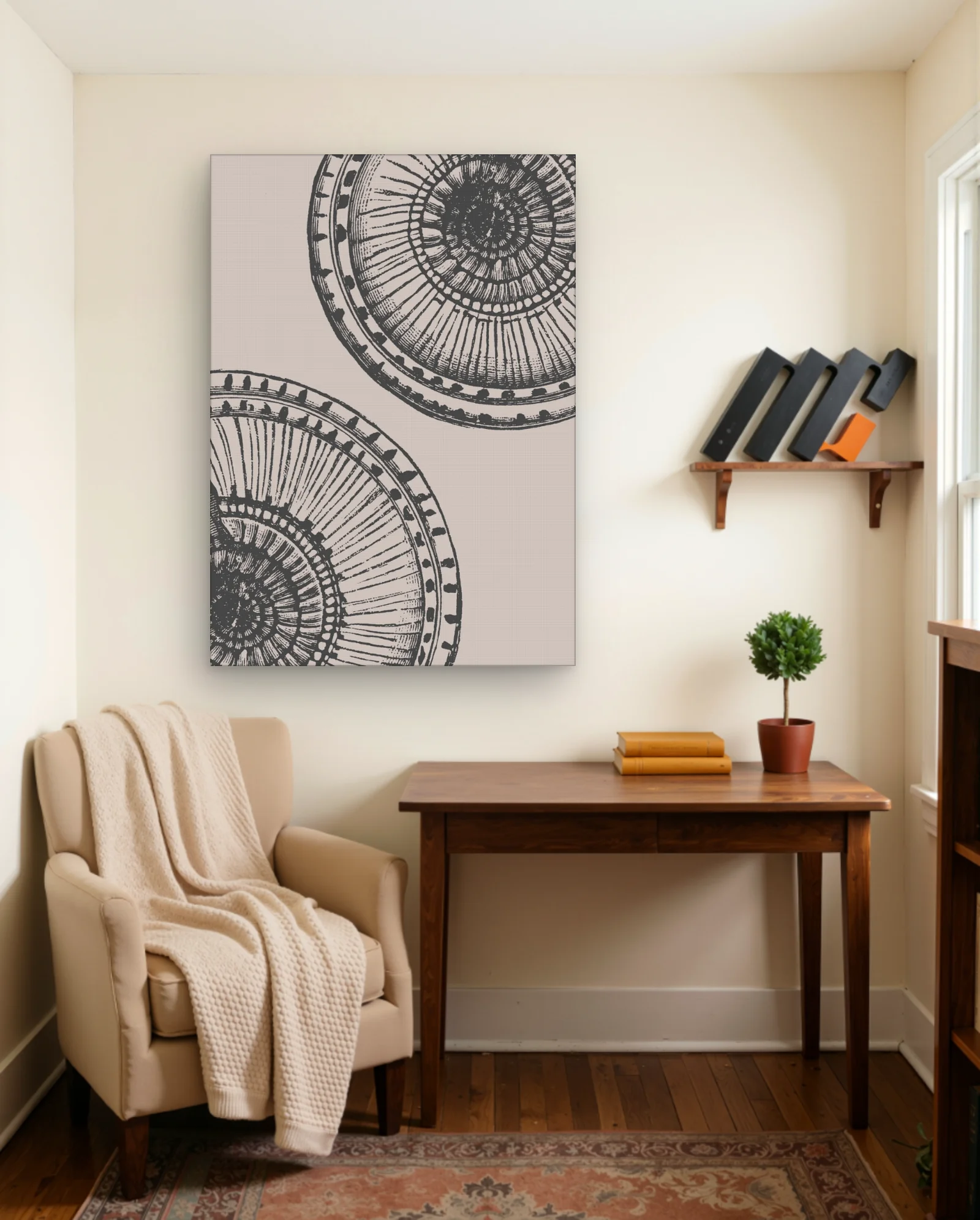 Two Ammonite Fossils Wall Art — Modern Digital Art abstract & modern wall art poster
