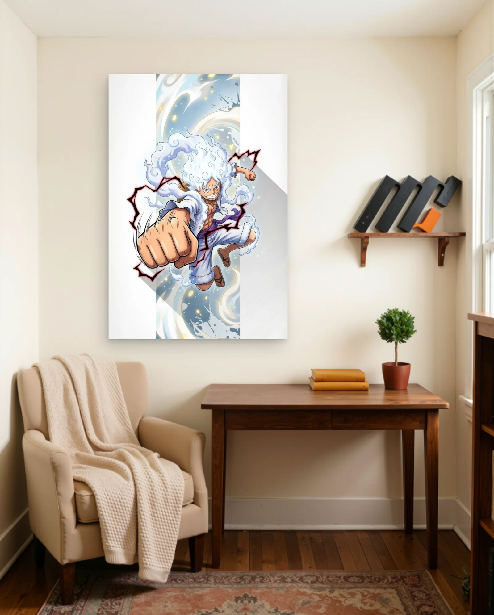 Monkey D Luffy Gear 5 Poster — framed wall art poster by Memocult
