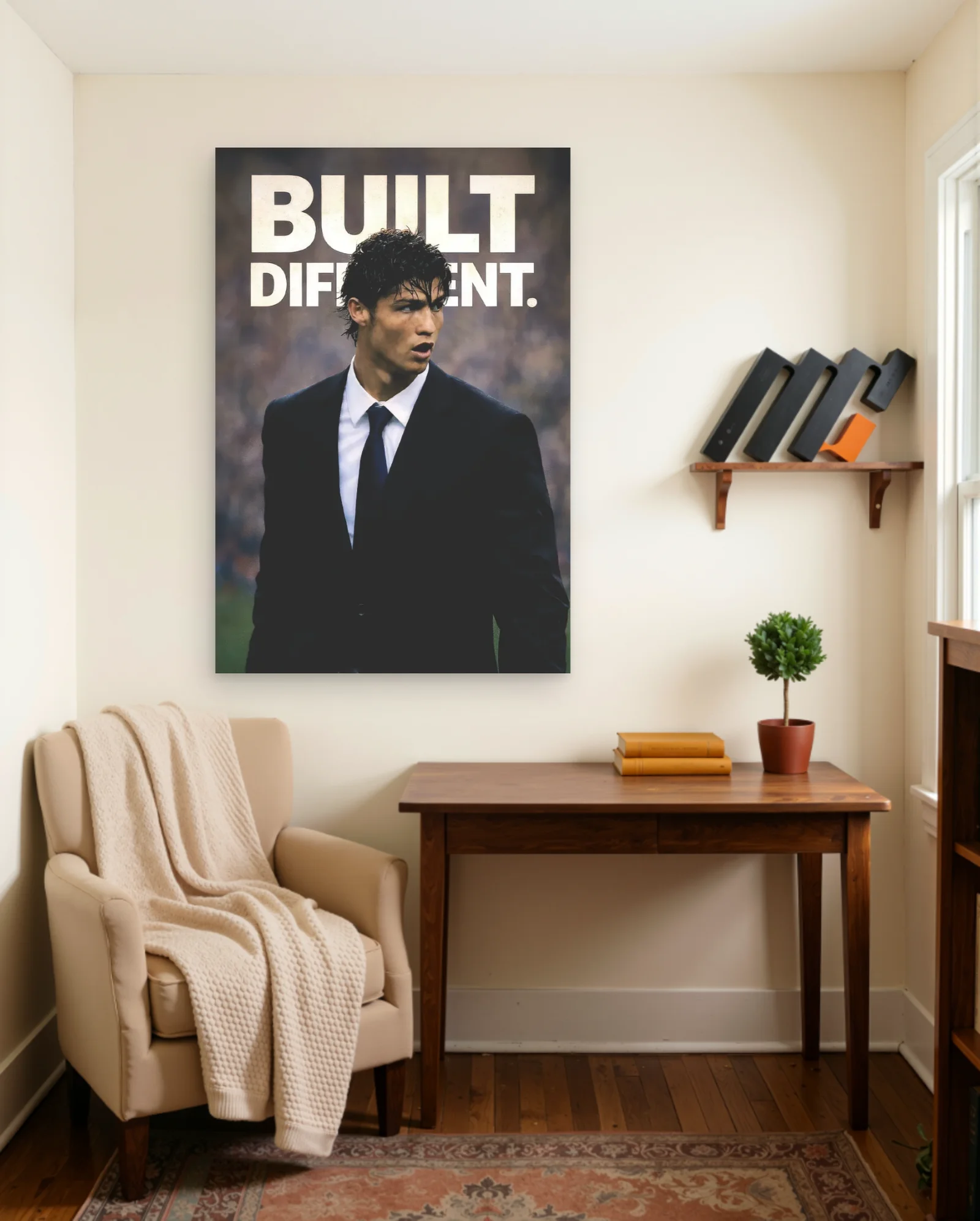 Cristiano Ronaldo Built Different Poster — Football sports wall art poster