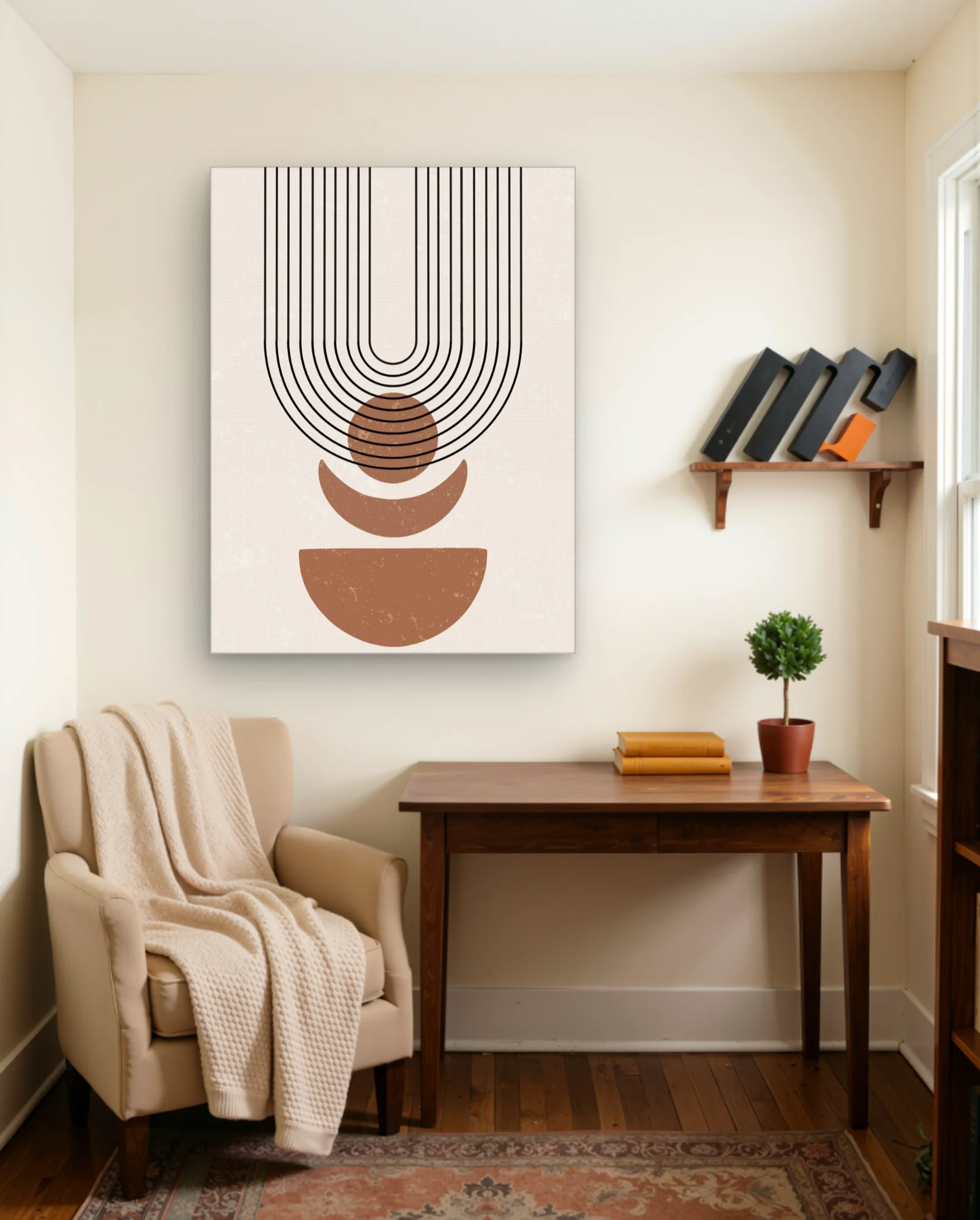 Stacked Arches Earth Tones Wall Art — Abstract abstract & modern wall art poster