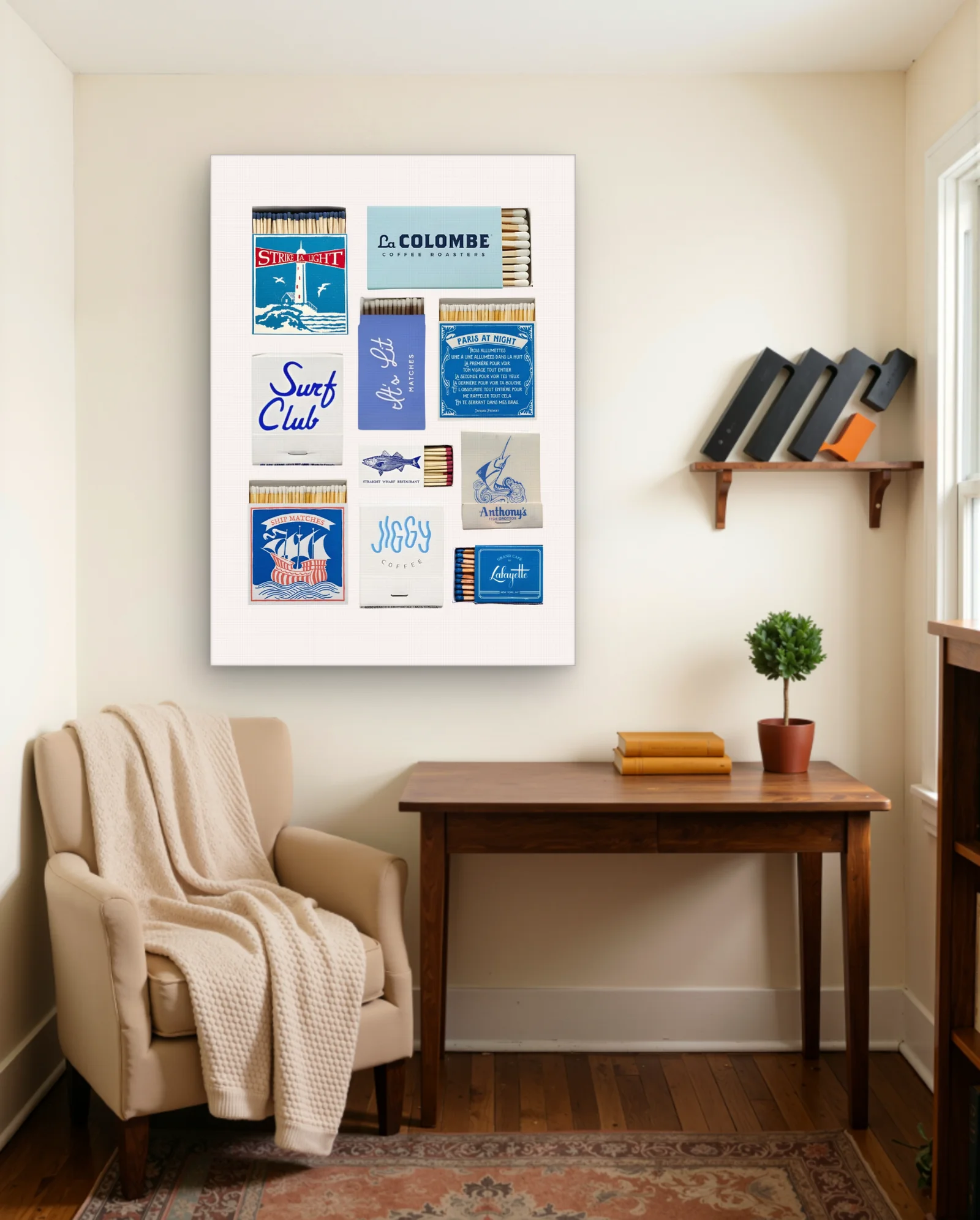 Vintage Matchbox Collection Wall Art — framed wall art poster by Memocult