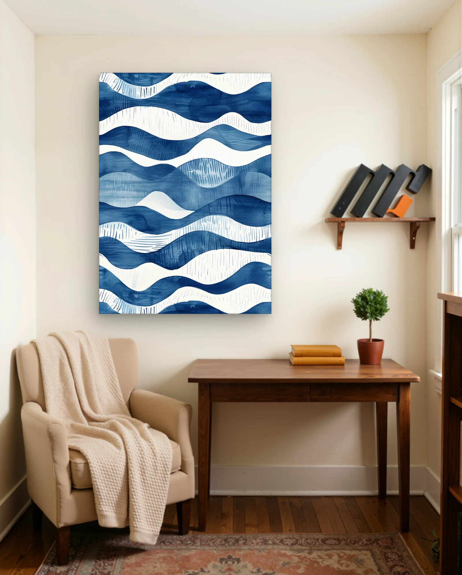 Blue Abstract Ocean Waves Wall Art — Abstract abstract & modern wall art poster