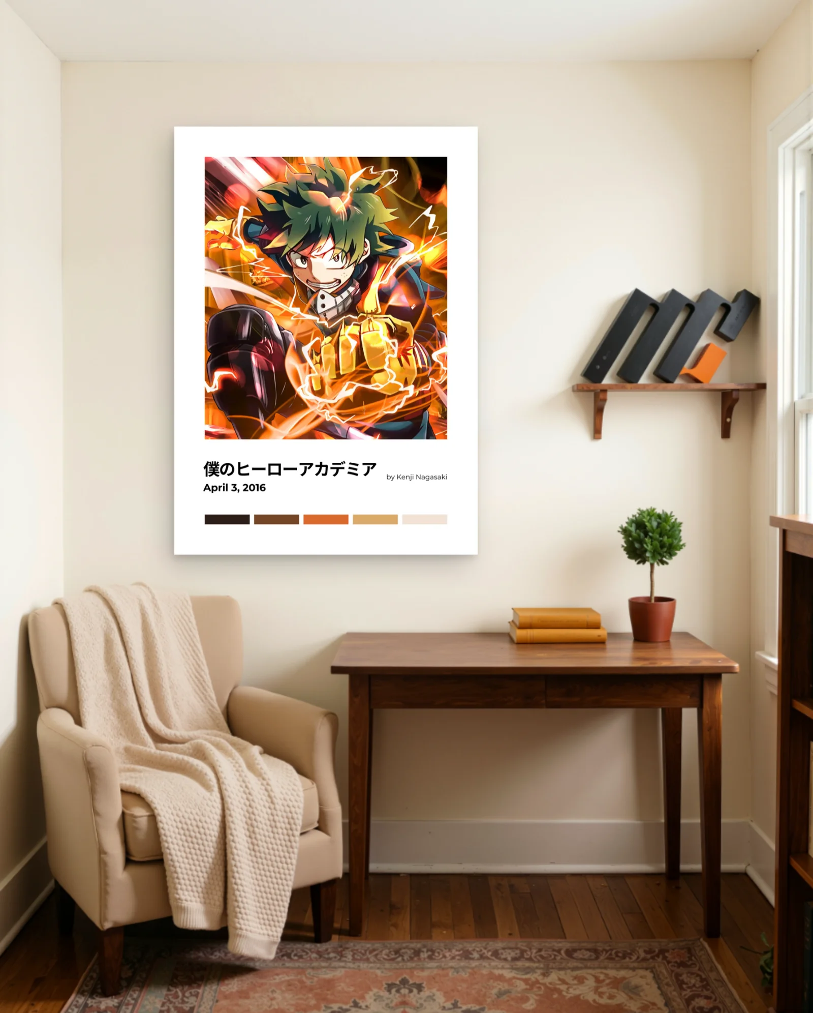 Izuku Midoriya My Hero Academia Poster — framed wall art poster by Memocult