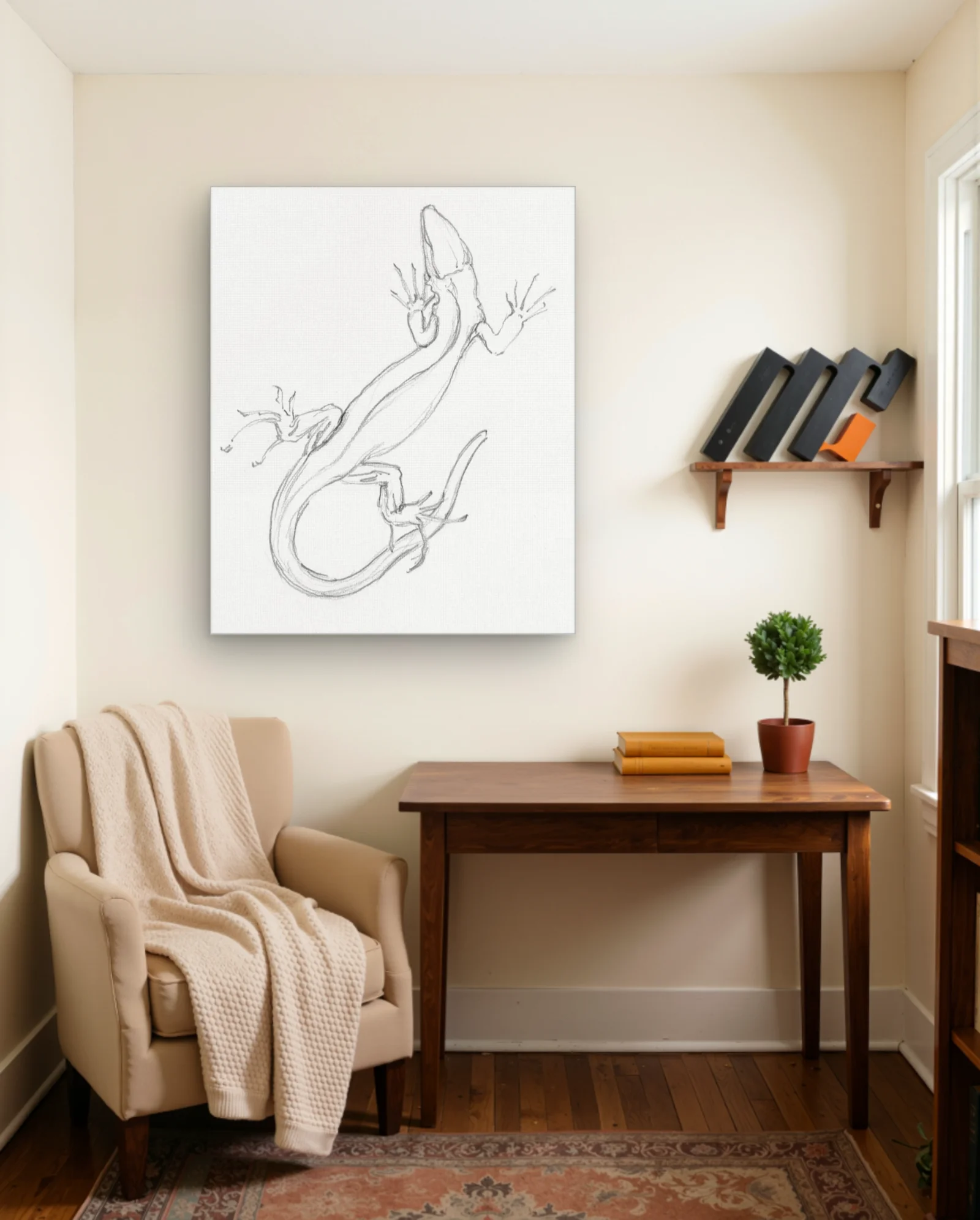 Lizard Pencil Sketch Art Print — Art Nouveau art nouveau & deco wall art poster