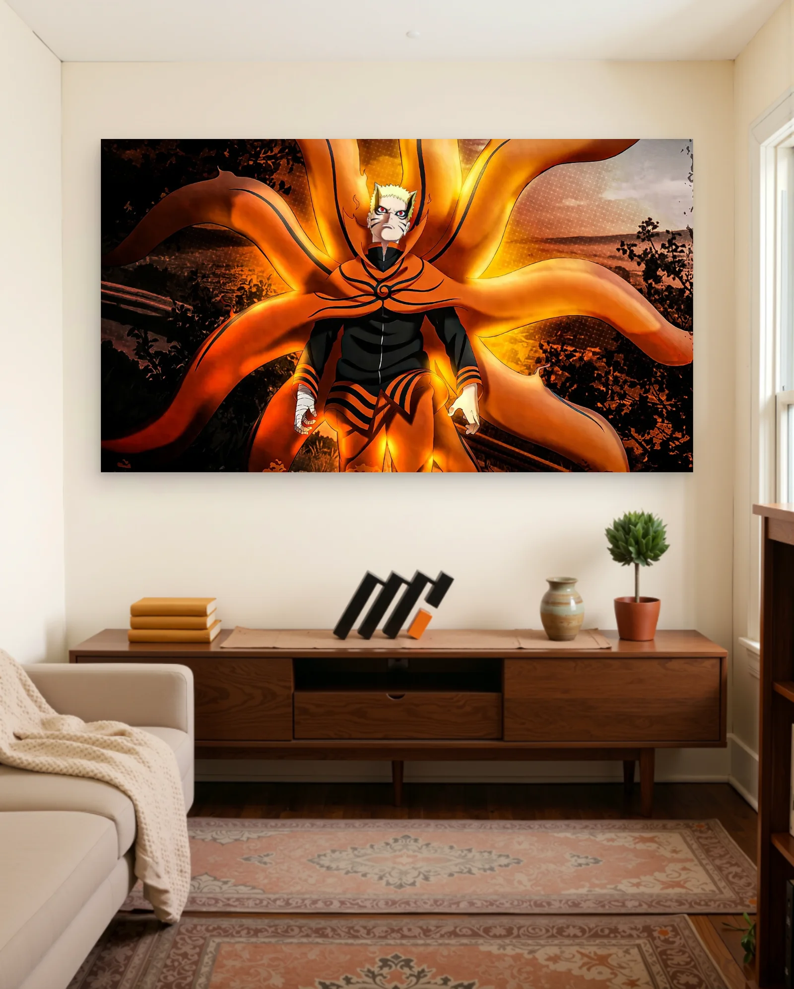 Naruto Uzumaki Kurama Mode Poster — framed wall art poster by Memocult