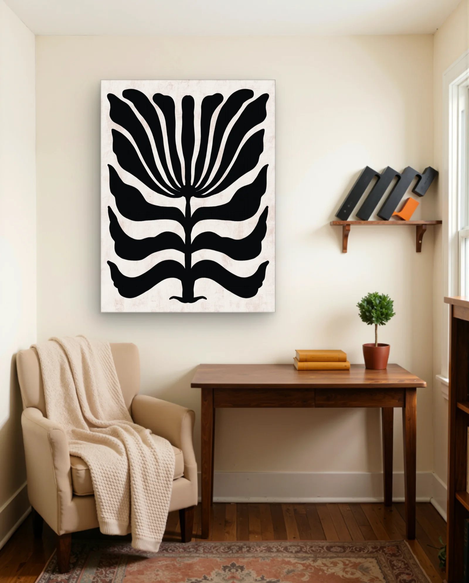 Black Palm Frond Wall Art — framed wall art poster by Memocult