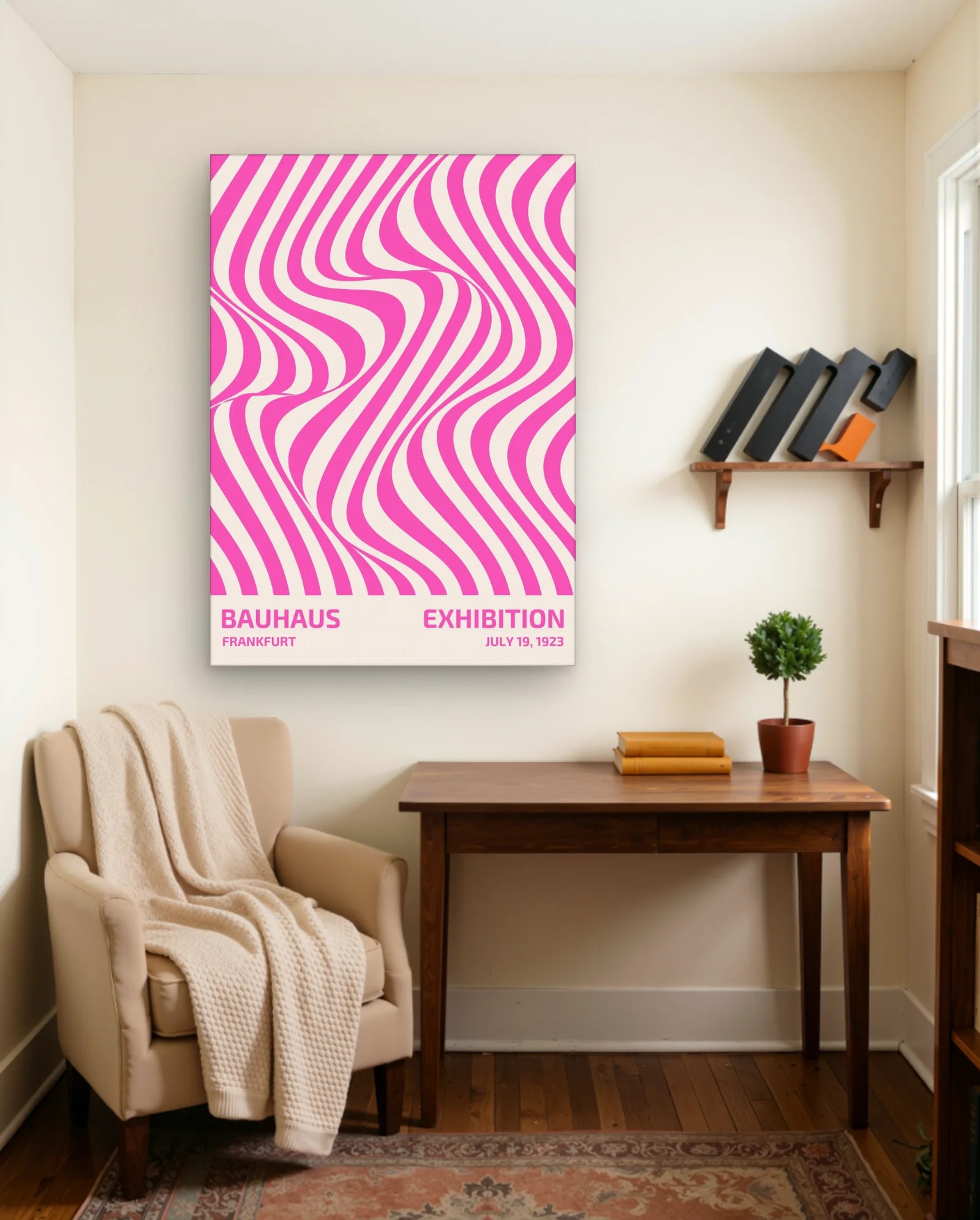 Bauhaus Exhibition Frankfurt July 19 1923 Pink Wall Art — Abstract abstract & modern wall art poster
