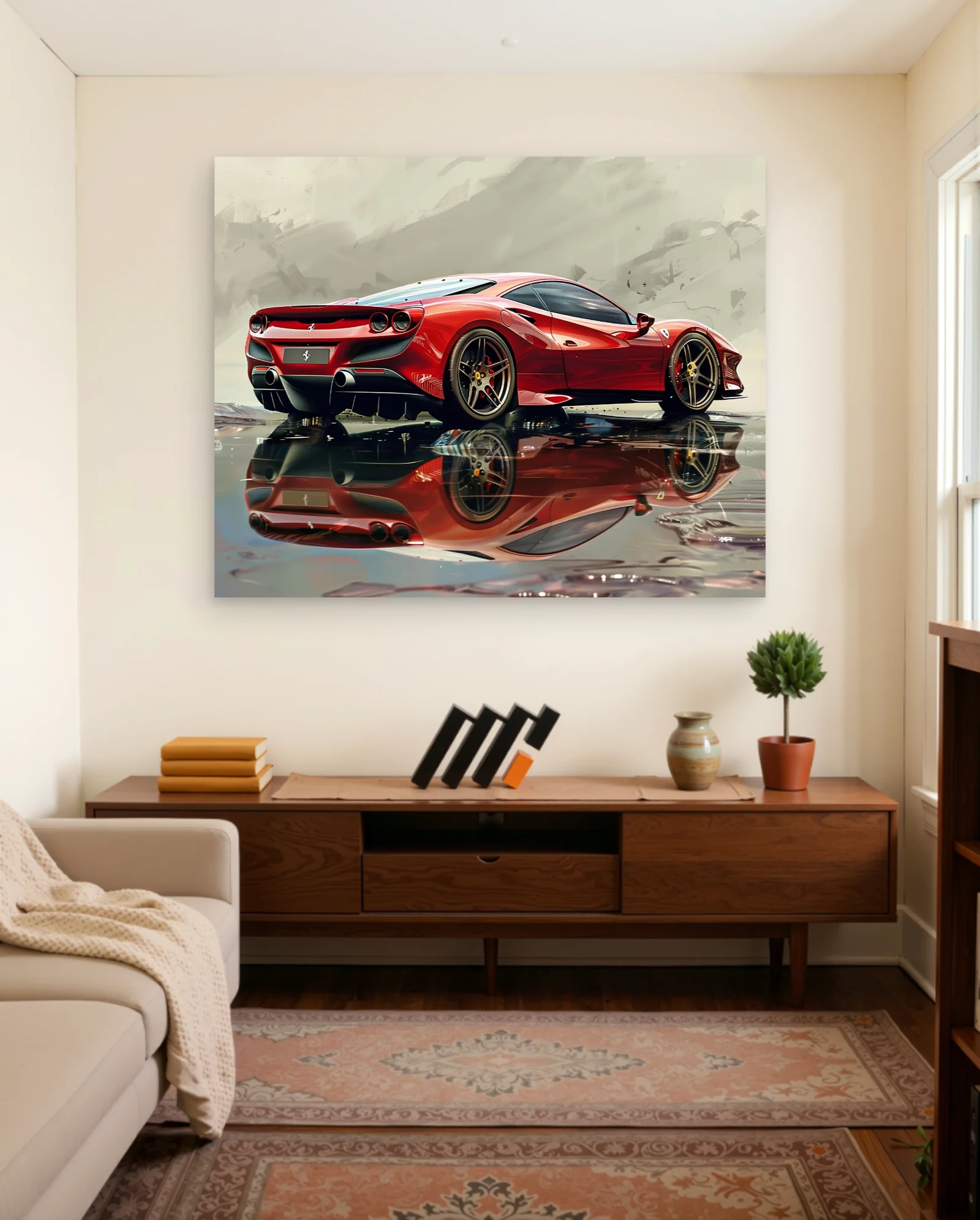 Ferrari F8 Tributo Reflection Poster — framed wall art poster by Memocult
