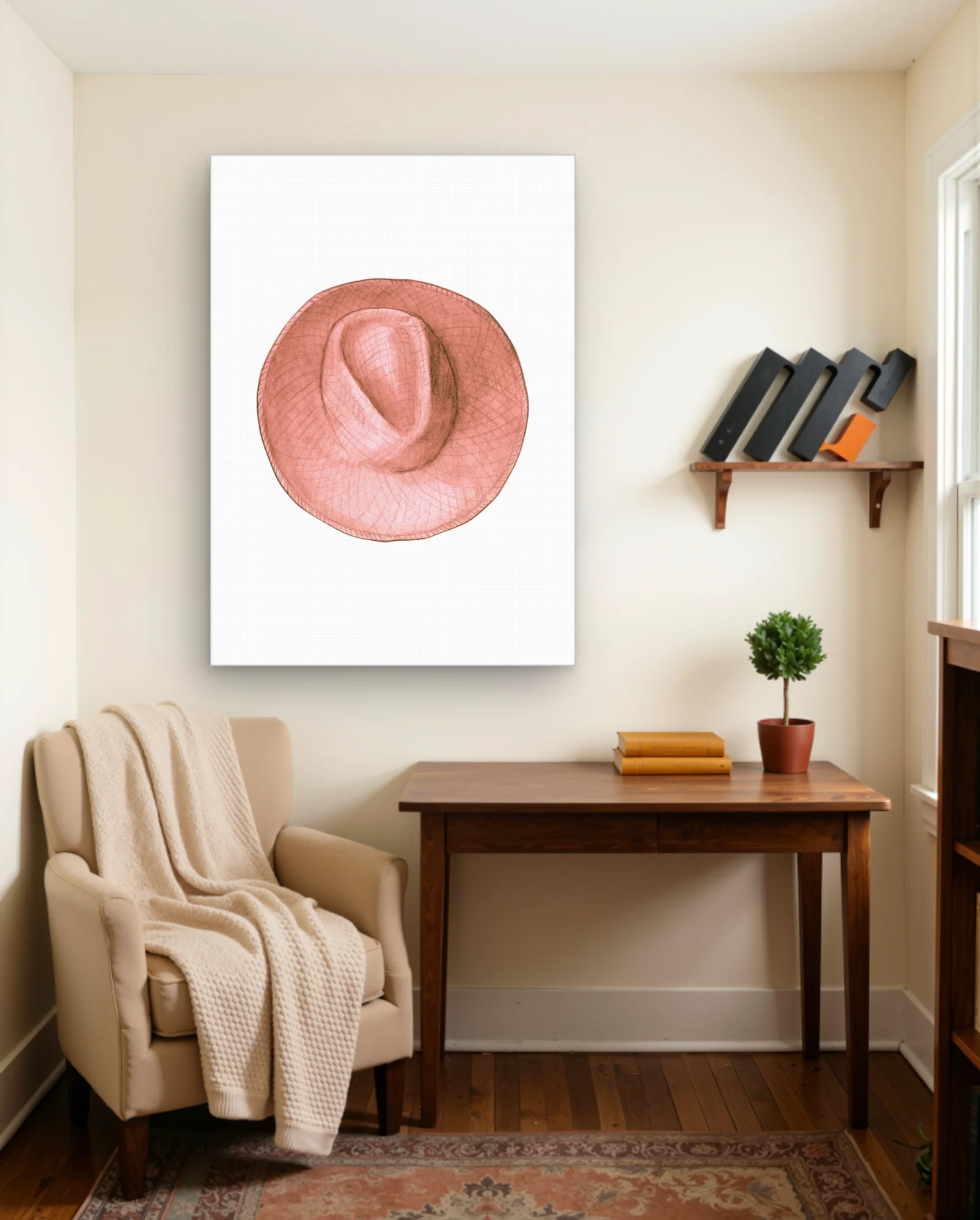 Pink Fedora Wall Art — Modern Digital Art abstract & modern wall art poster