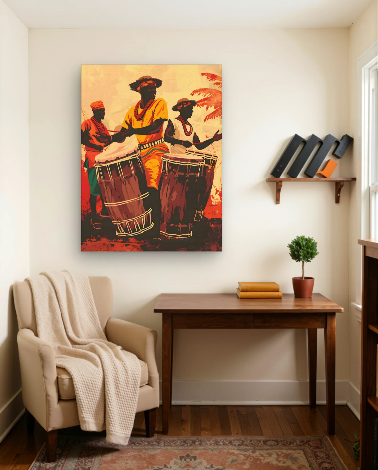 African Drumline Photo — framed wall art poster by Memocult