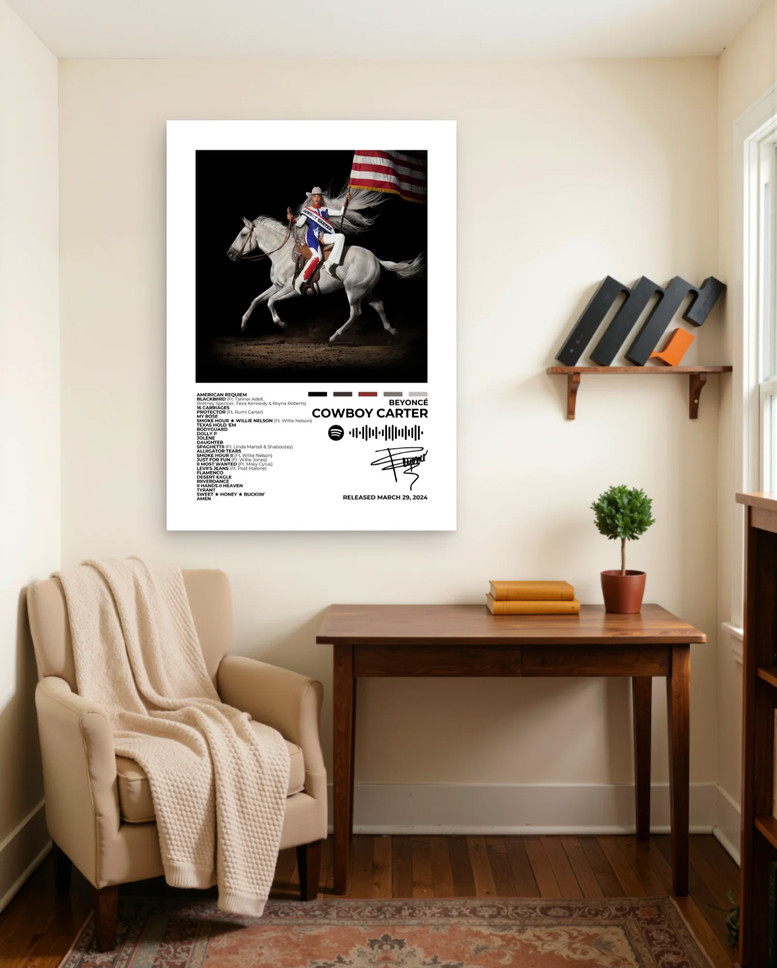 Beyoncé Cowboy Carter Poster — framed wall art poster by Memocult