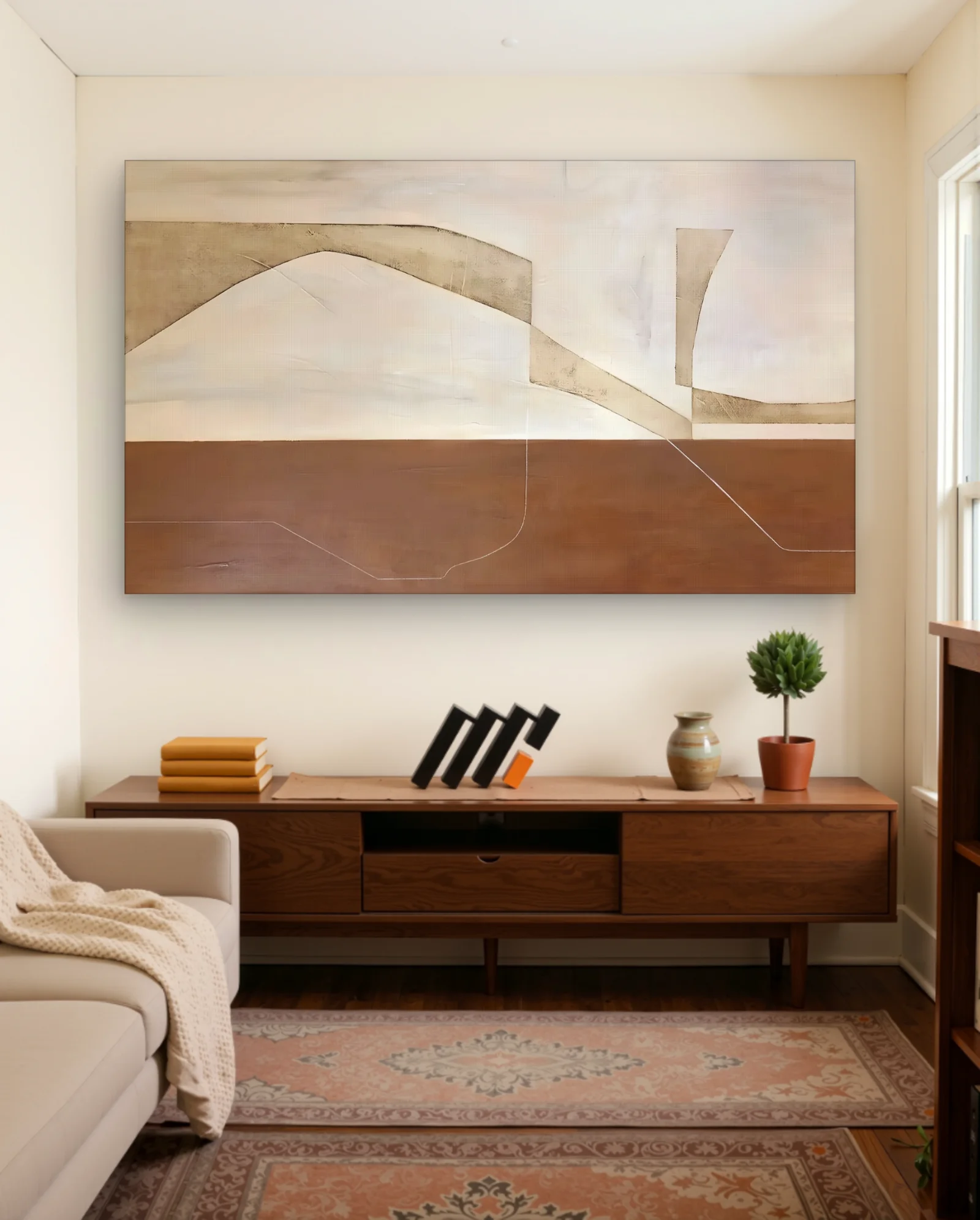 Terracotta Beige Abstract Arches Wall Art — Abstract abstract & modern wall art poster