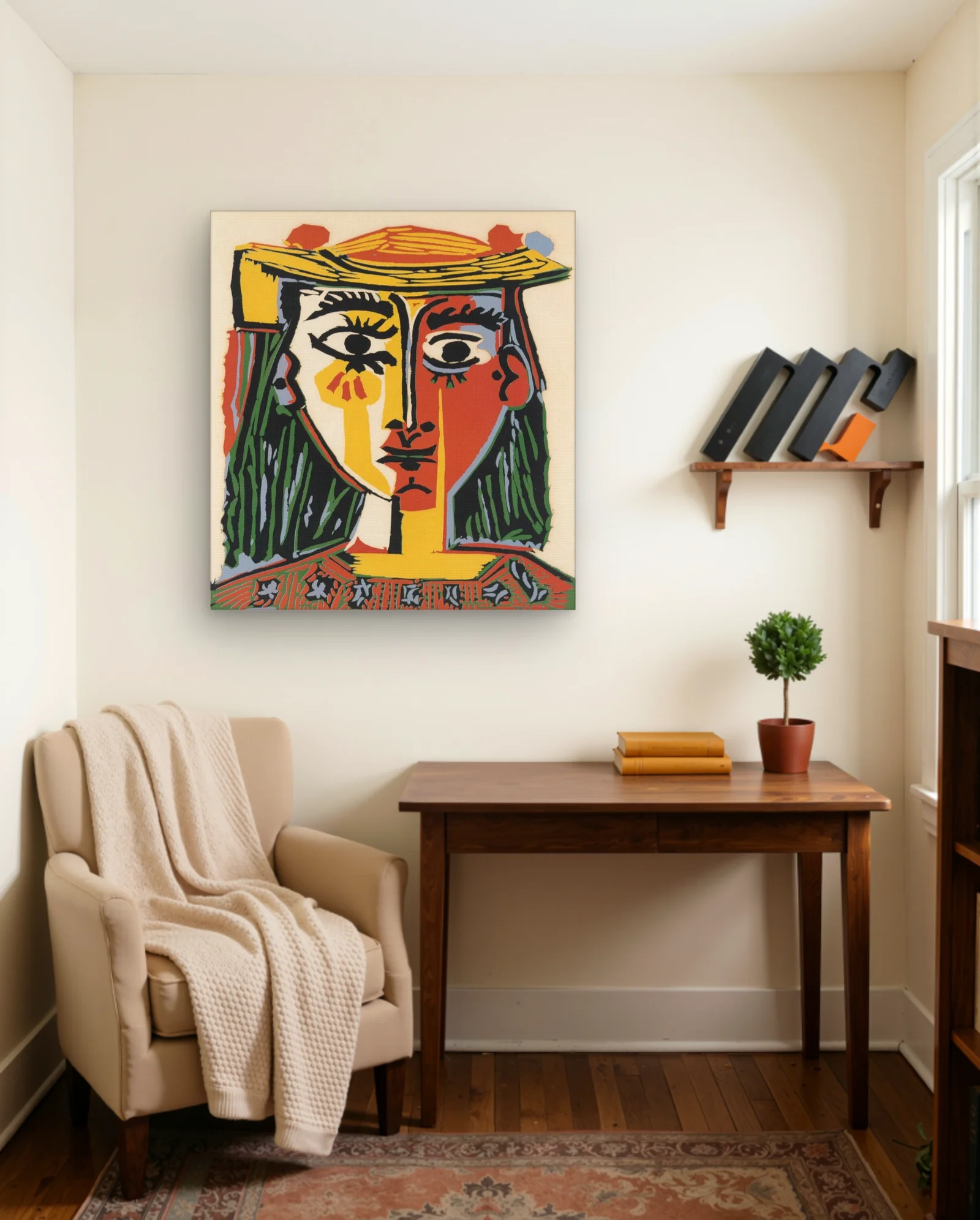Picasso Woman With Straw Hat Wall Art — Abstract abstract & modern wall art poster