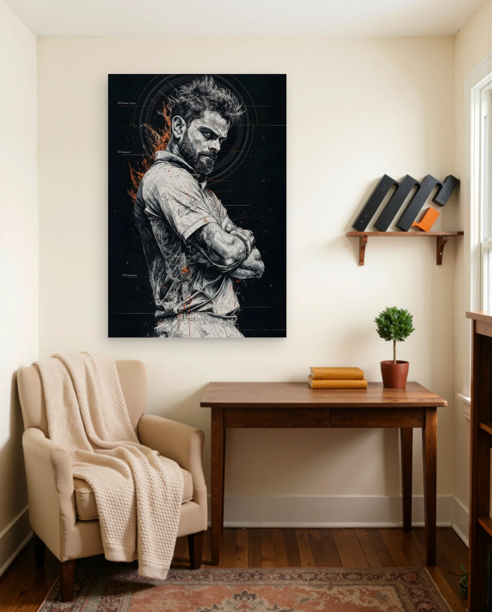 Virat Kohli Fierce Determination Poster — Cricket sports wall art poster