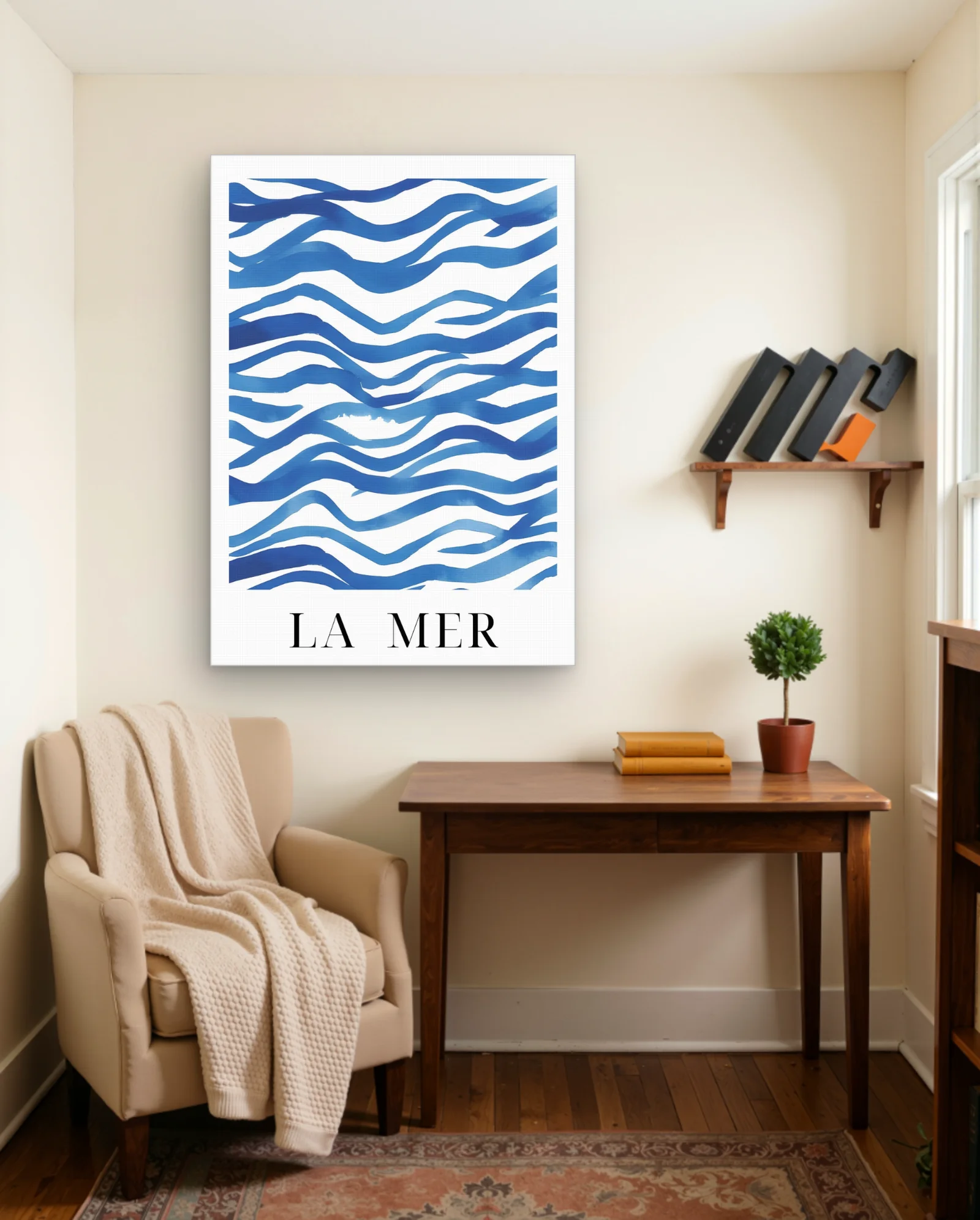 La Mer Blue Waves Wall Art — Abstract abstract & modern wall art poster