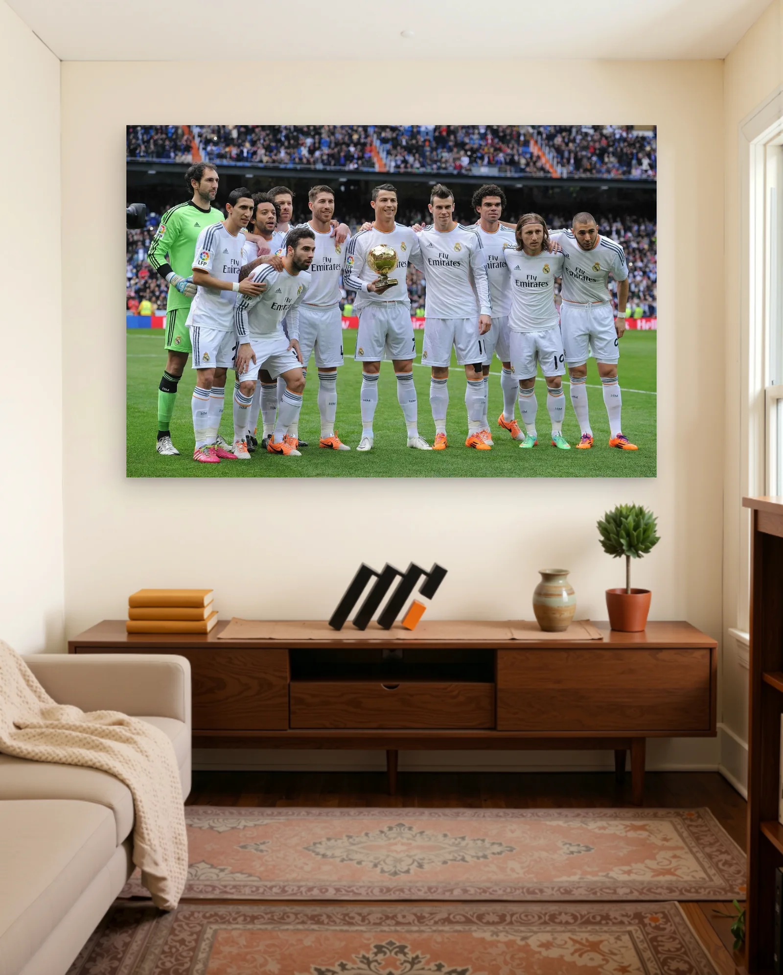 Real Madrid CF Team Ballon Dor Trophy Poster — Football sports wall art poster