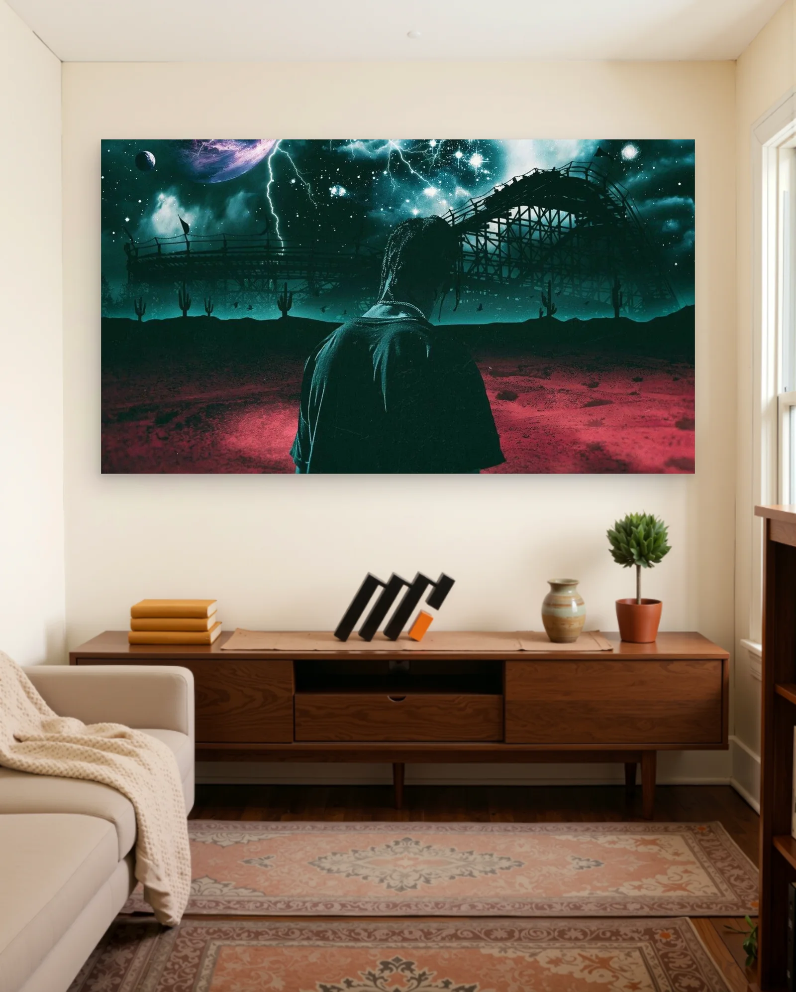 Travis Scott Cosmic Rollercoaster Poster — framed wall art poster by Memocult