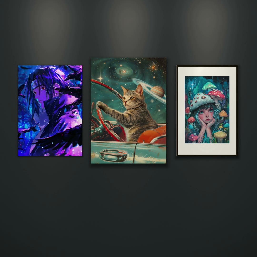 One wall art design as poster, canvas, acrylic, metal, framed and split prints