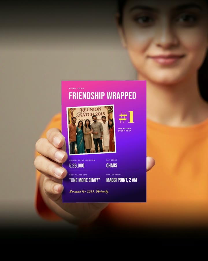 A postcard turns over, a phone scans the QR code on its back, then the photo on the front plays as a video on the phone screen