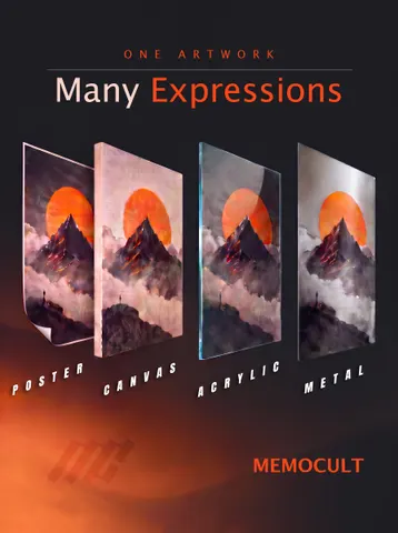 Acrylic, Canvas, Metal — wall art material close-up
